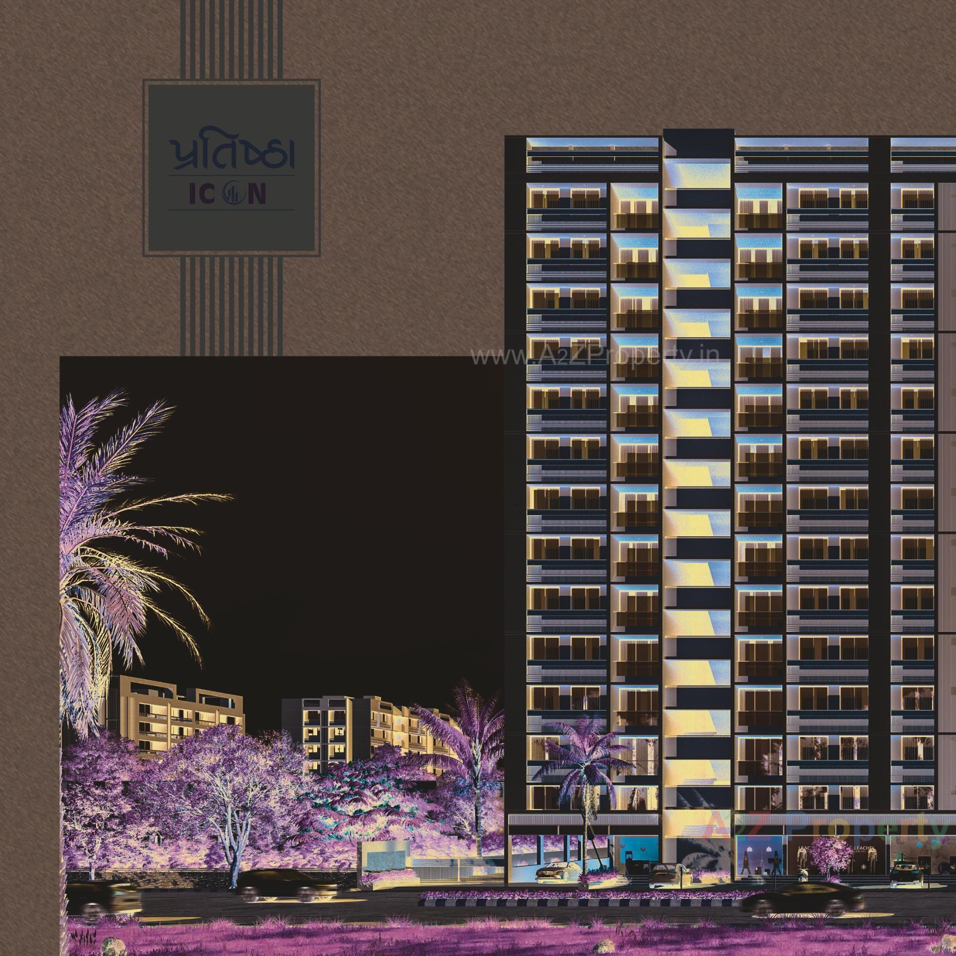 3D Elevation of real estate project Pratishtha Icon located at Hanspura, Ahmedabad, Gujarat