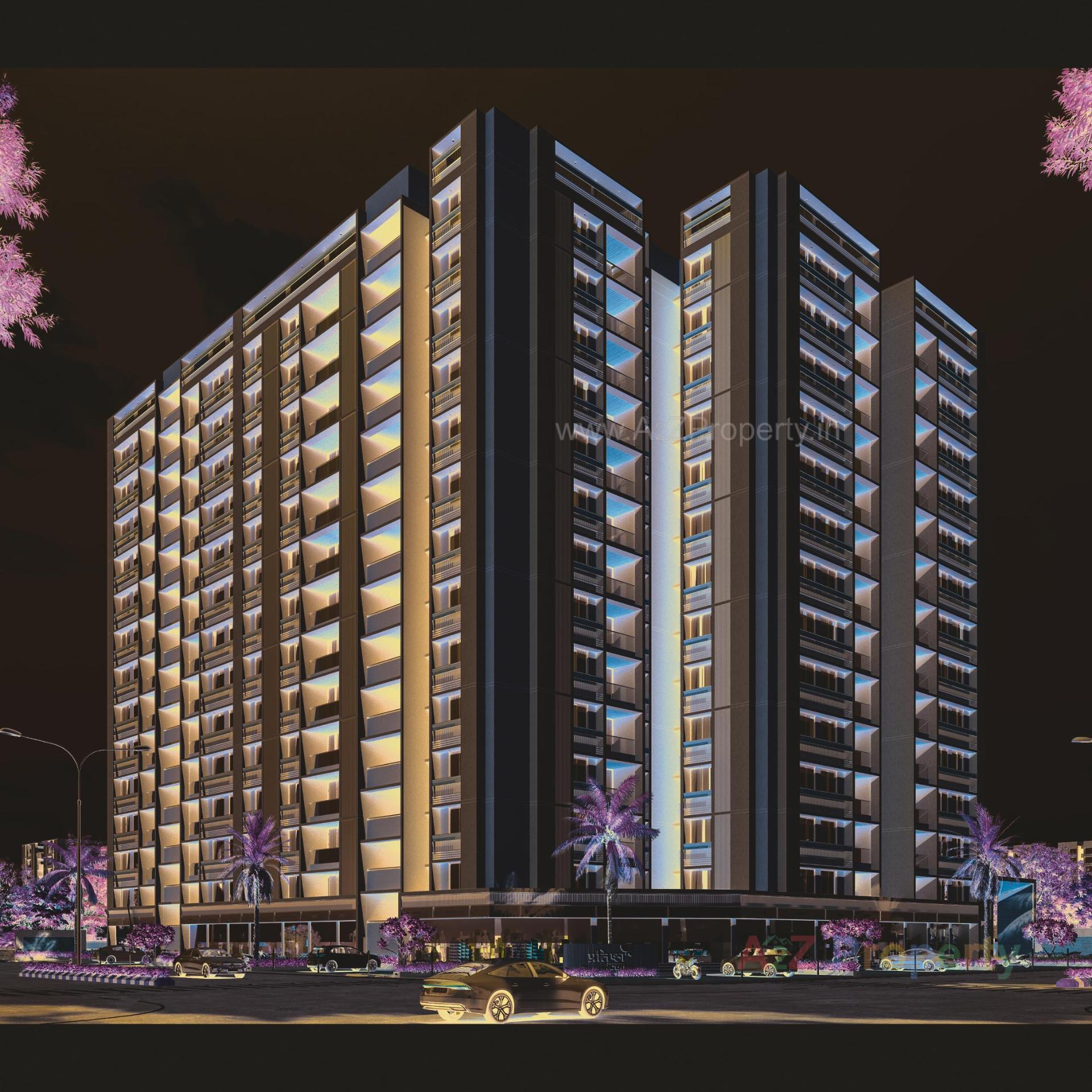 3D Elevation of real estate project Pratishtha Icon located at Hanspura, Ahmedabad, Gujarat