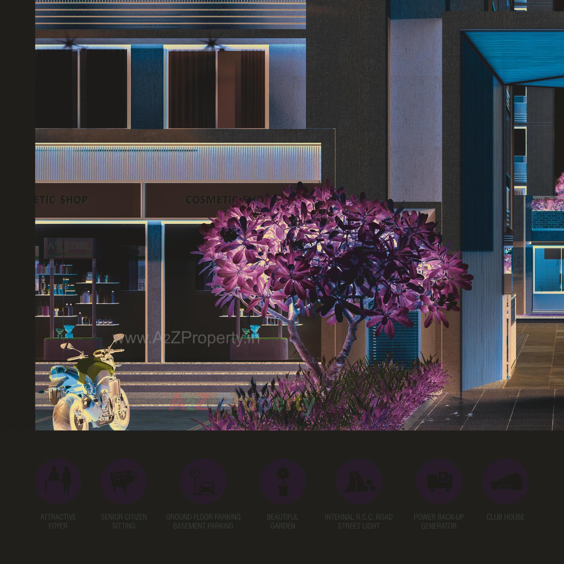 3D Elevation of real estate project Pratishtha Icon located at Hanspura, Ahmedabad, Gujarat