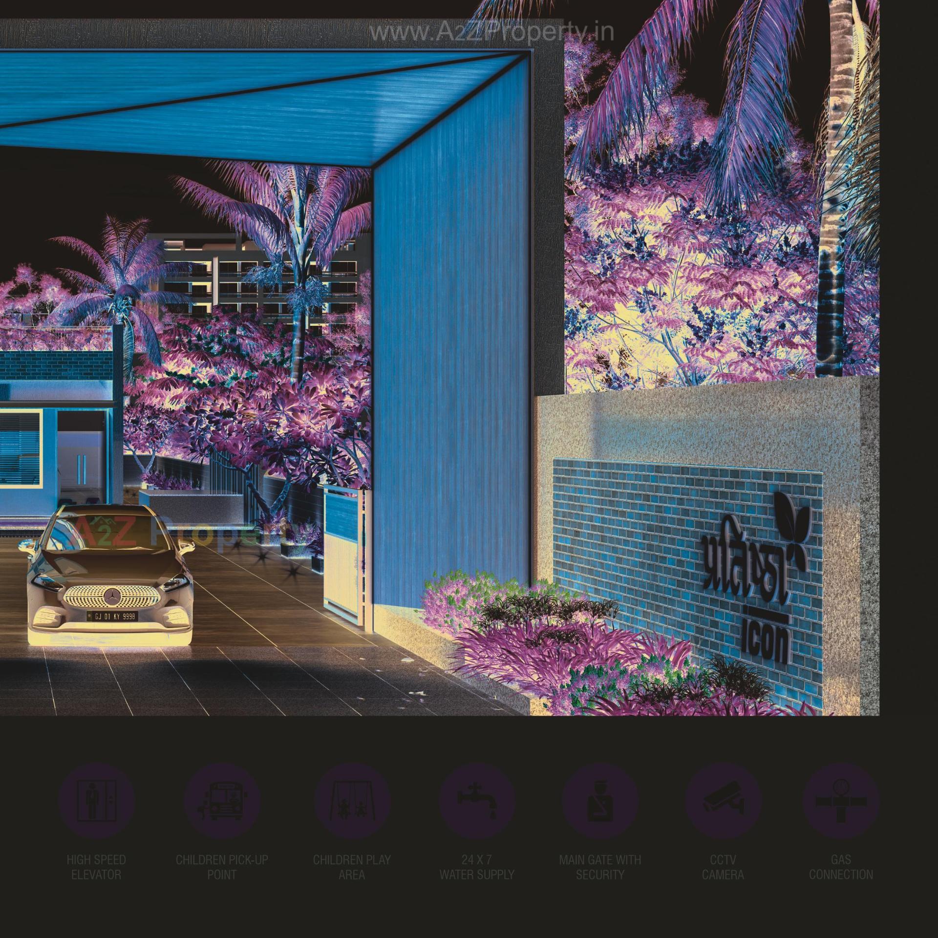 3D Elevation of real estate project Pratishtha Icon located at Hanspura, Ahmedabad, Gujarat