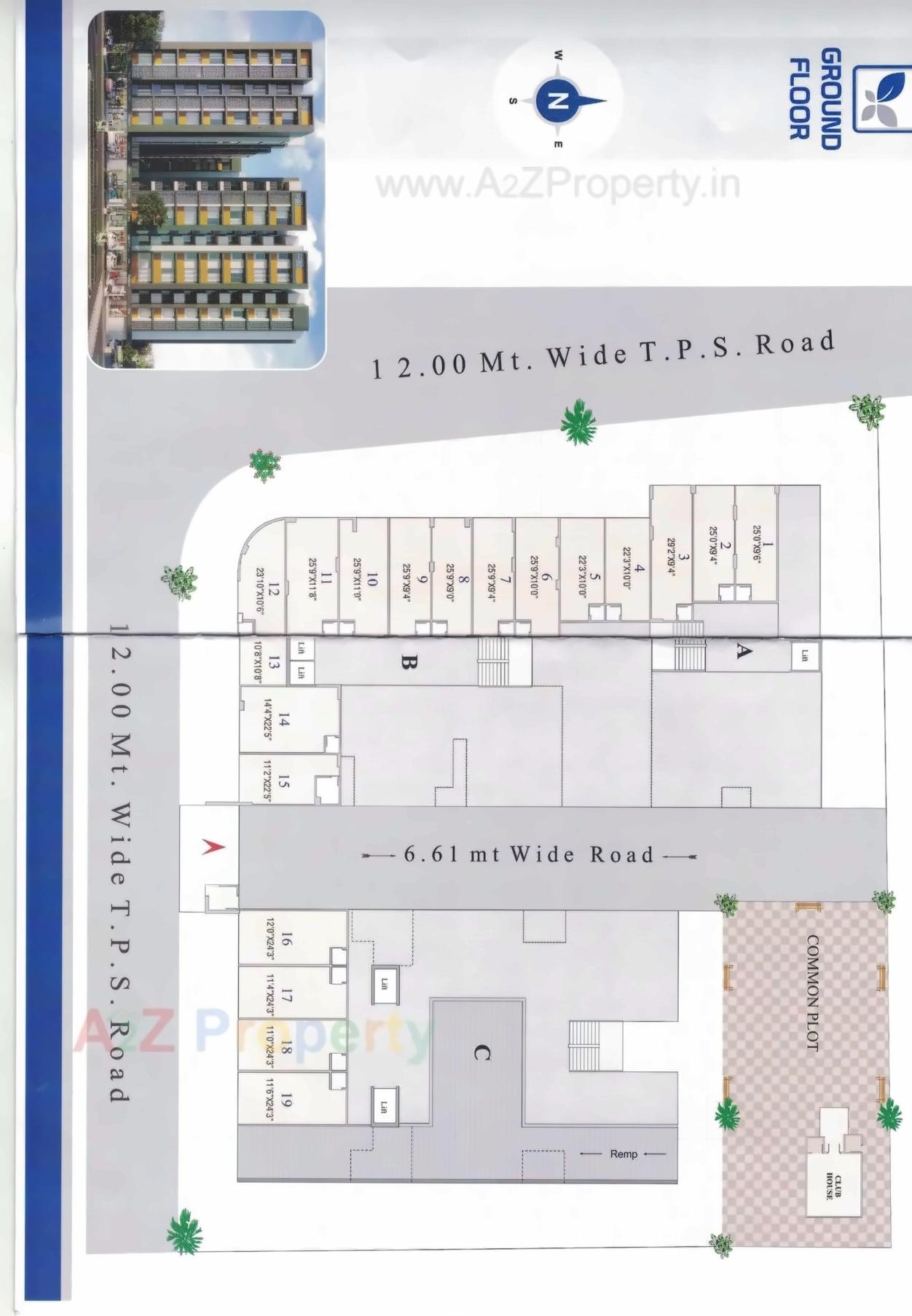 Layout of real estate project Pratishtha Sky located at Naroda, Ahmedabad, Gujarat
