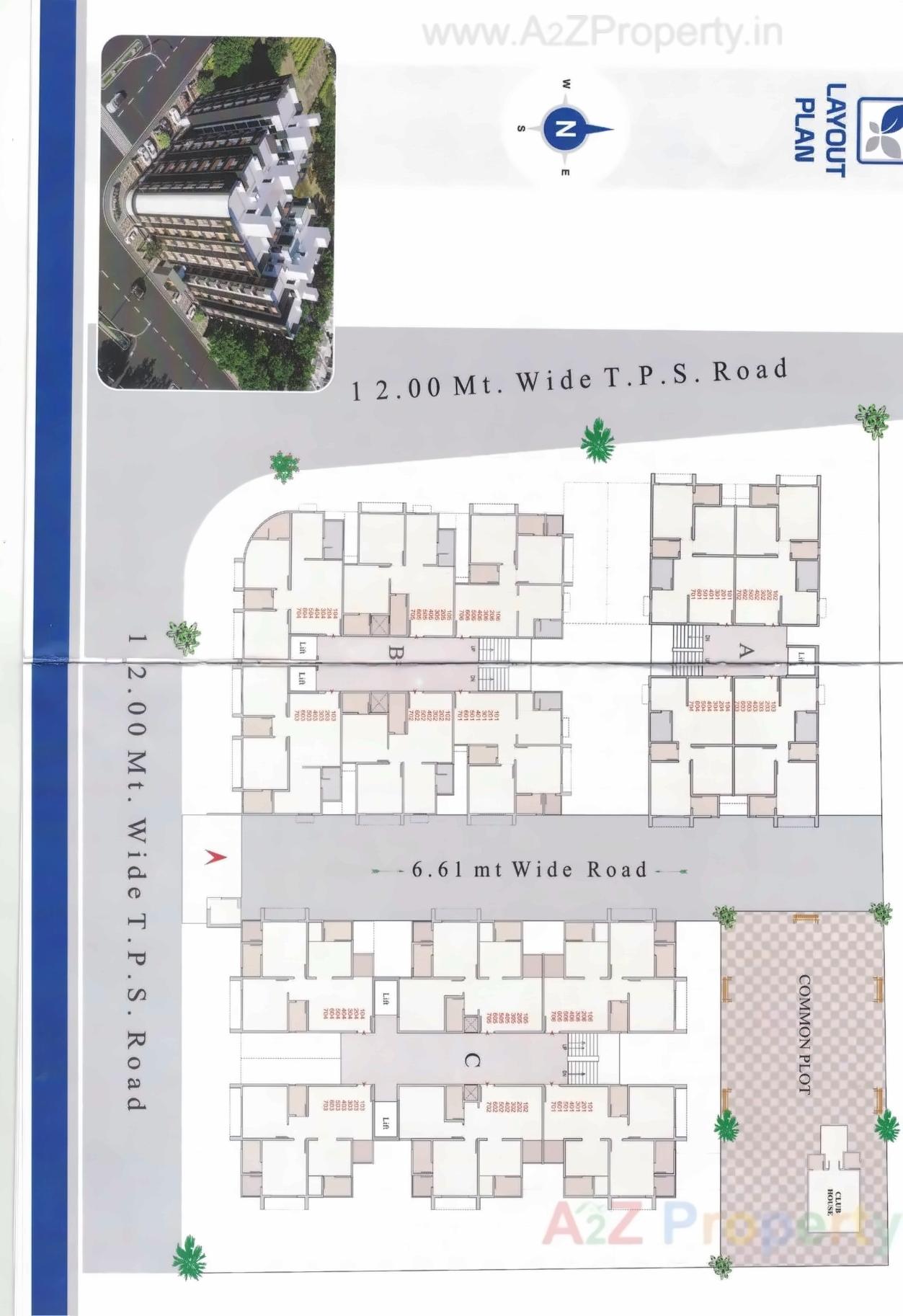 Layout of real estate project Pratishtha Sky located at Naroda, Ahmedabad, Gujarat