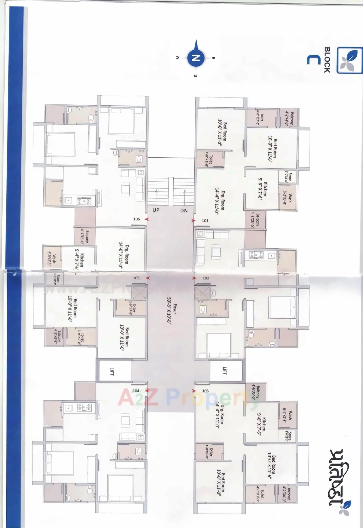 Layout of real estate project Pratishtha Sky located at Naroda, Ahmedabad, Gujarat