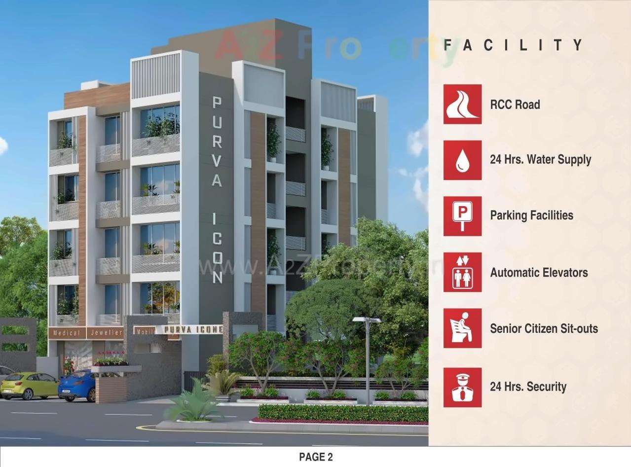 3D Elevation of real estate project Purva Icon located at Bopal, Ahmedabad, Gujarat