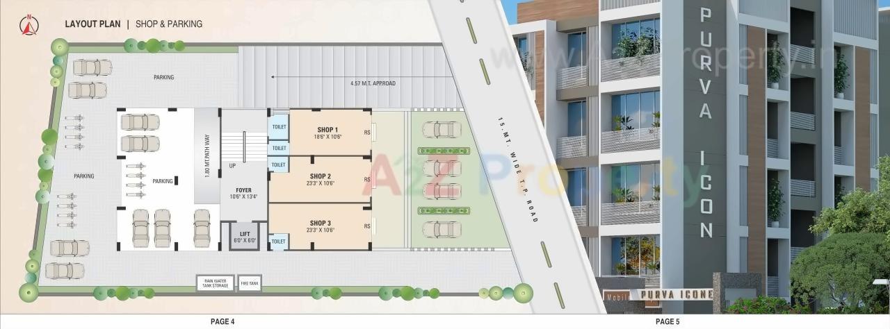 Layout of real estate project Purva Icon located at Bopal, Ahmedabad, Gujarat