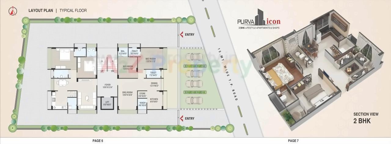 Layout of real estate project Purva Icon located at Bopal, Ahmedabad, Gujarat