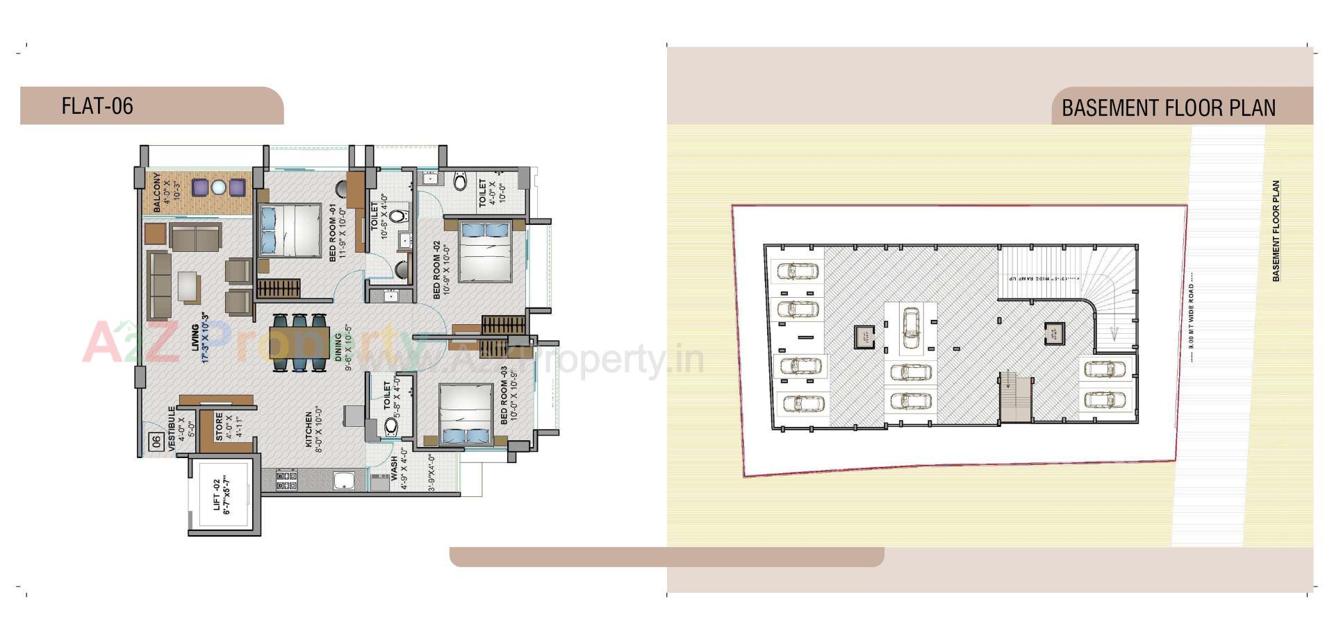 Layout of real estate project Pushkar Apartment located at Gulbai-tekra, Ahmedabad, Gujarat