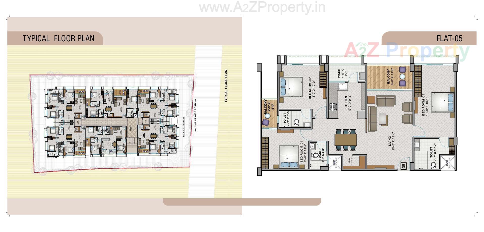Layout of real estate project Pushkar Apartment located at Gulbai-tekra, Ahmedabad, Gujarat