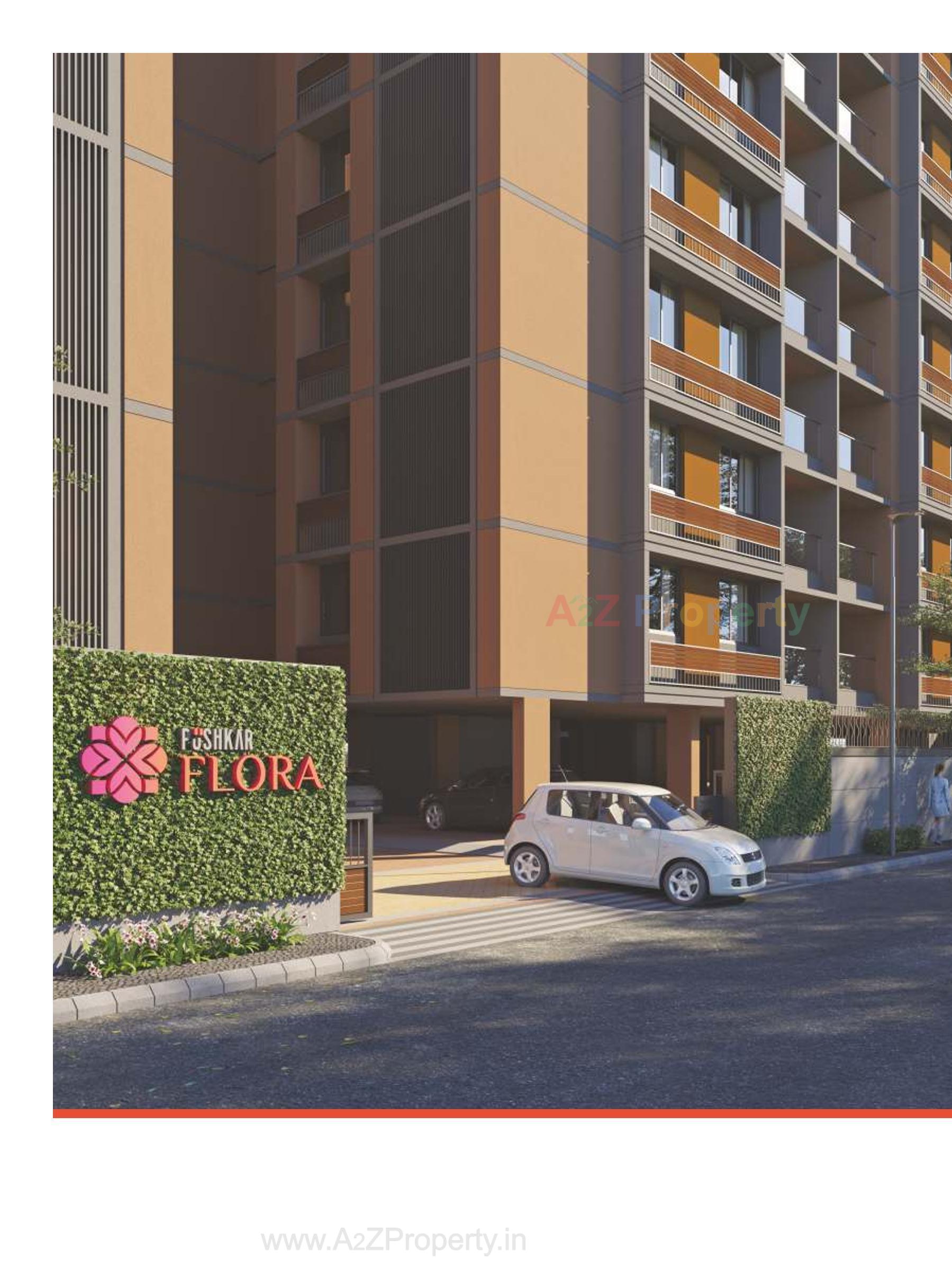 3D Elevation of real estate project Pushkar Flora located at Isanpur, Ahmedabad, Gujarat