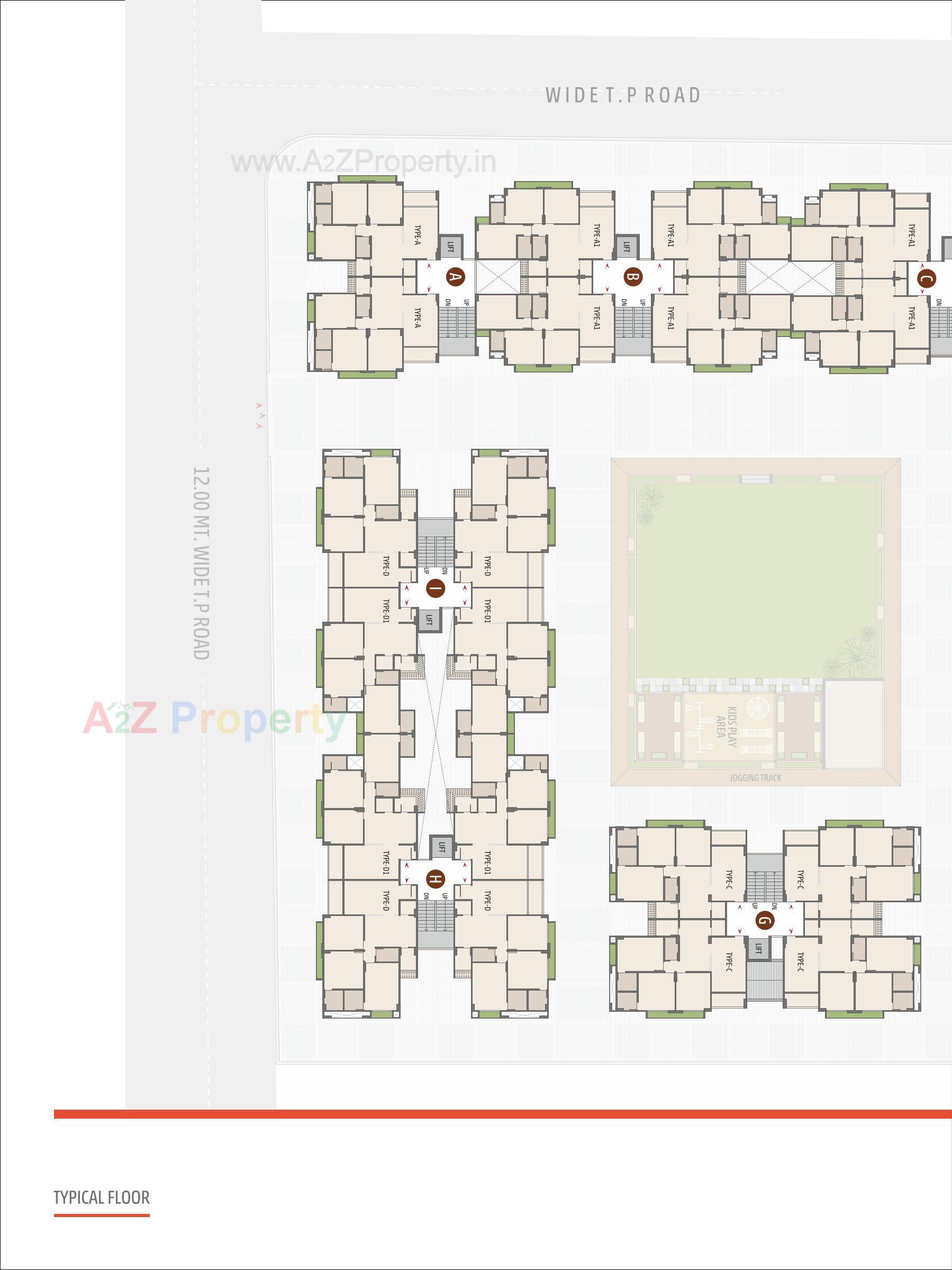 Layout of real estate project Pushkar Flora located at Isanpur, Ahmedabad, Gujarat