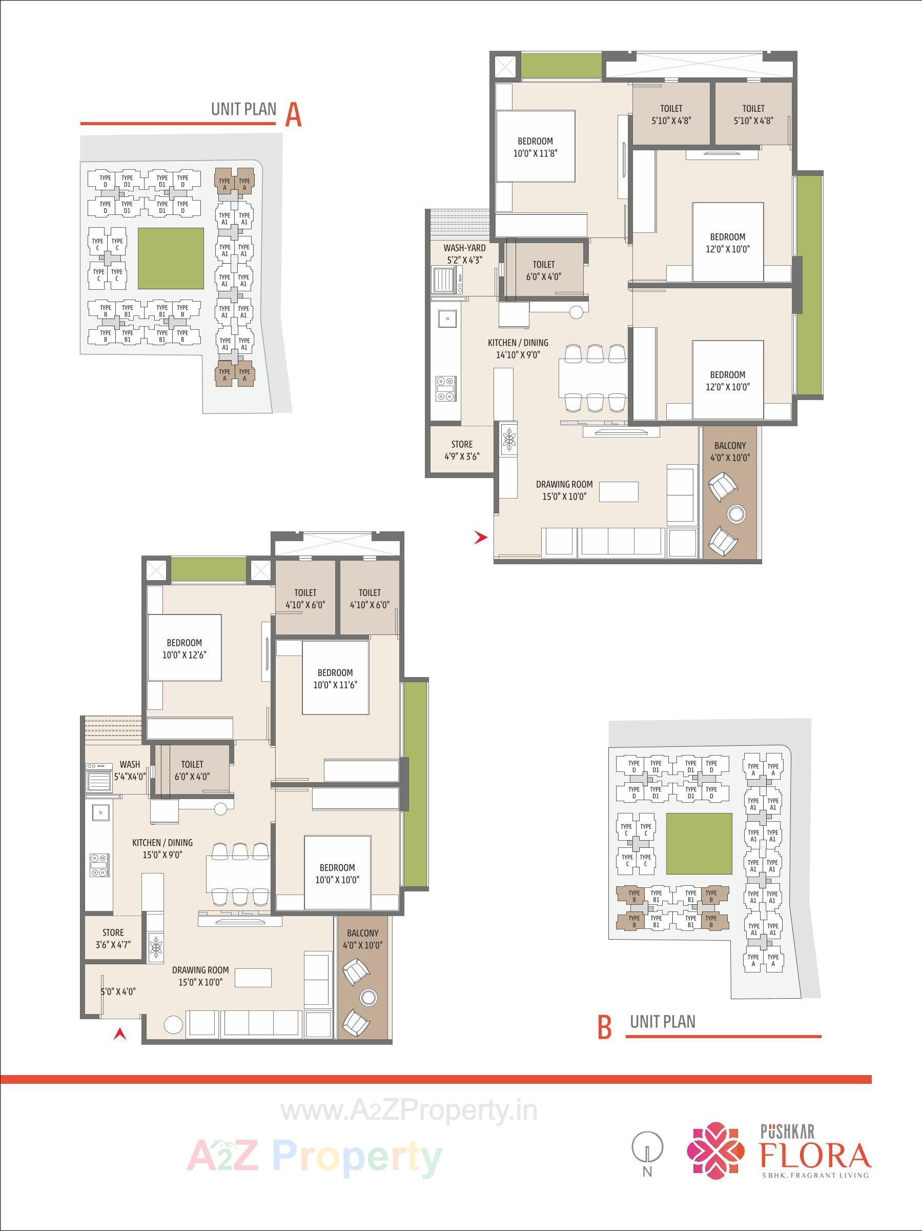 Layout of real estate project Pushkar Flora located at Isanpur, Ahmedabad, Gujarat