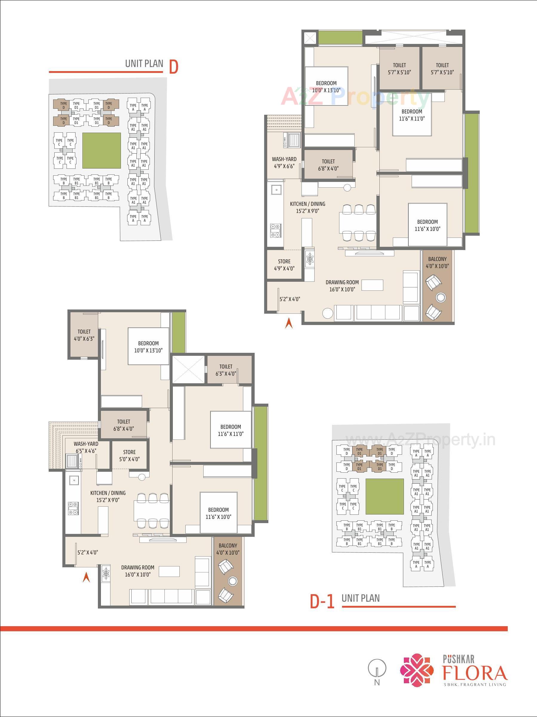 Layout of real estate project Pushkar Flora located at Isanpur, Ahmedabad, Gujarat