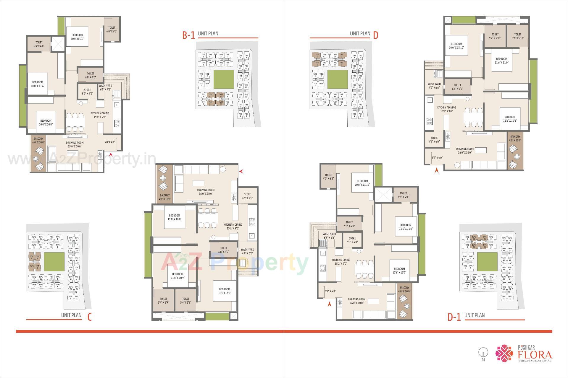 Layout of real estate project Pushkar Flora located at Isanpur, Ahmedabad, Gujarat