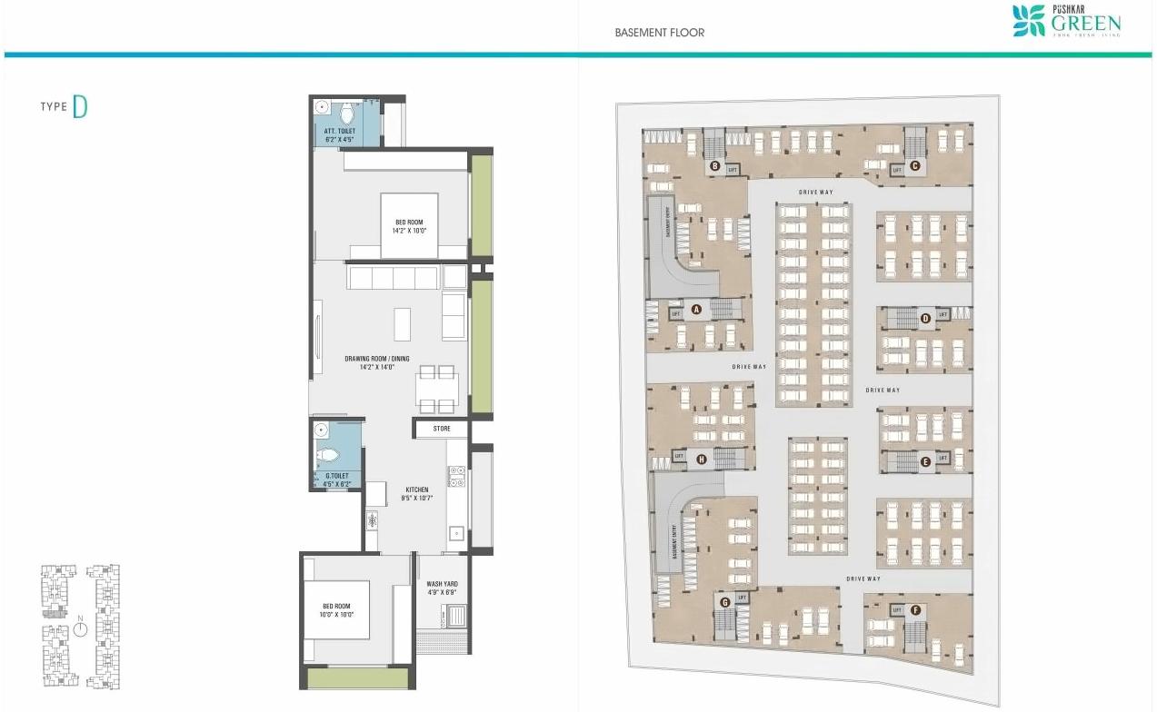 Layout of real estate project Pushkar Green located at Isanpur, Ahmedabad, Gujarat