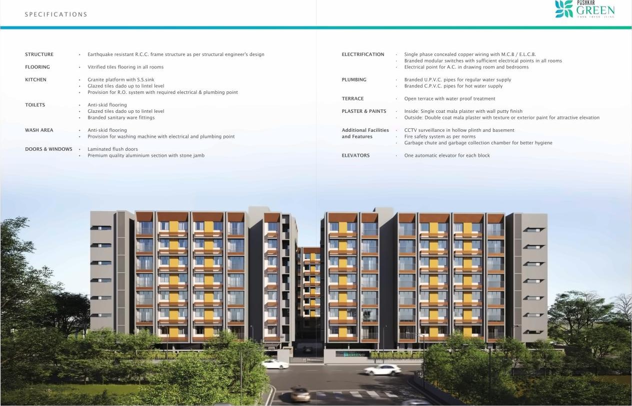3D Elevation of real estate project Pushkar Green located at Isanpur, Ahmedabad, Gujarat