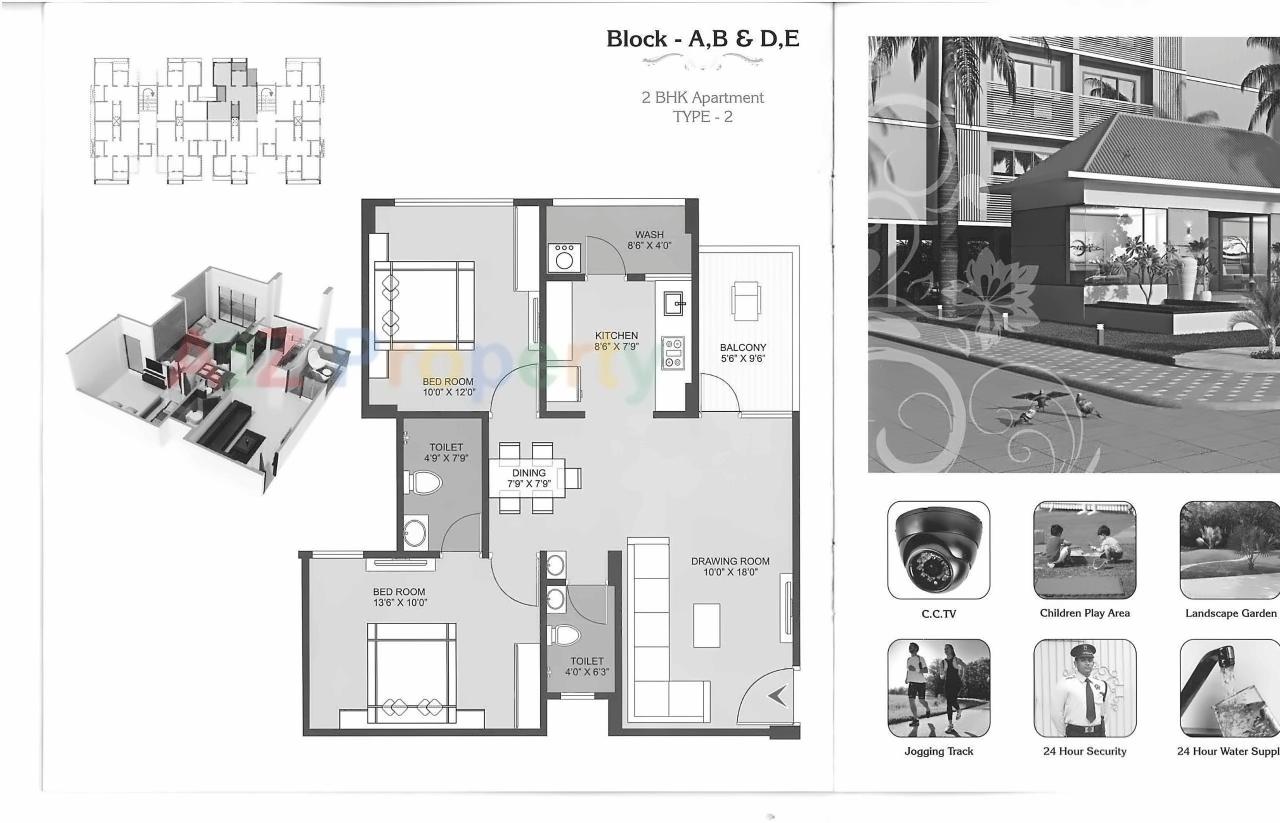 Layout of real estate project Pushkar Hill located at Khokhara, Ahmedabad, Gujarat