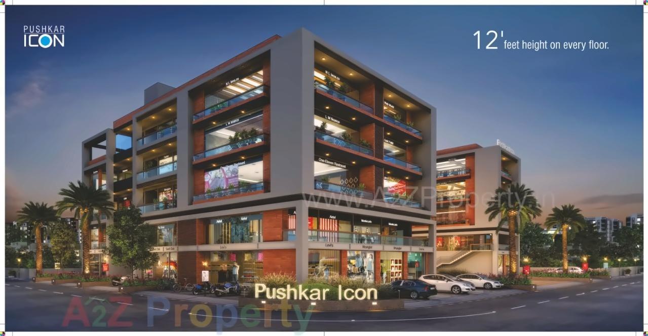 3D Elevation of real estate project Pushkar Icon located at Nikol, Ahmedabad, Gujarat