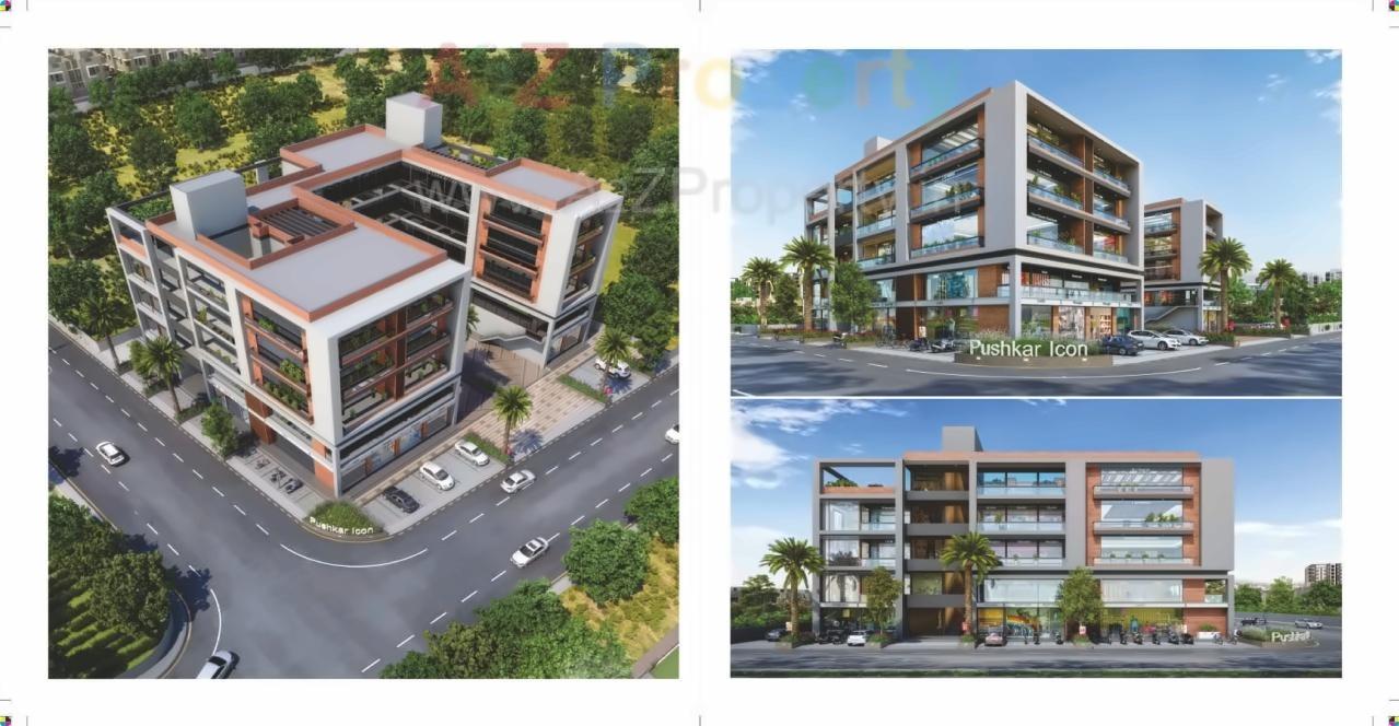 3D Elevation of real estate project Pushkar Icon located at Nikol, Ahmedabad, Gujarat