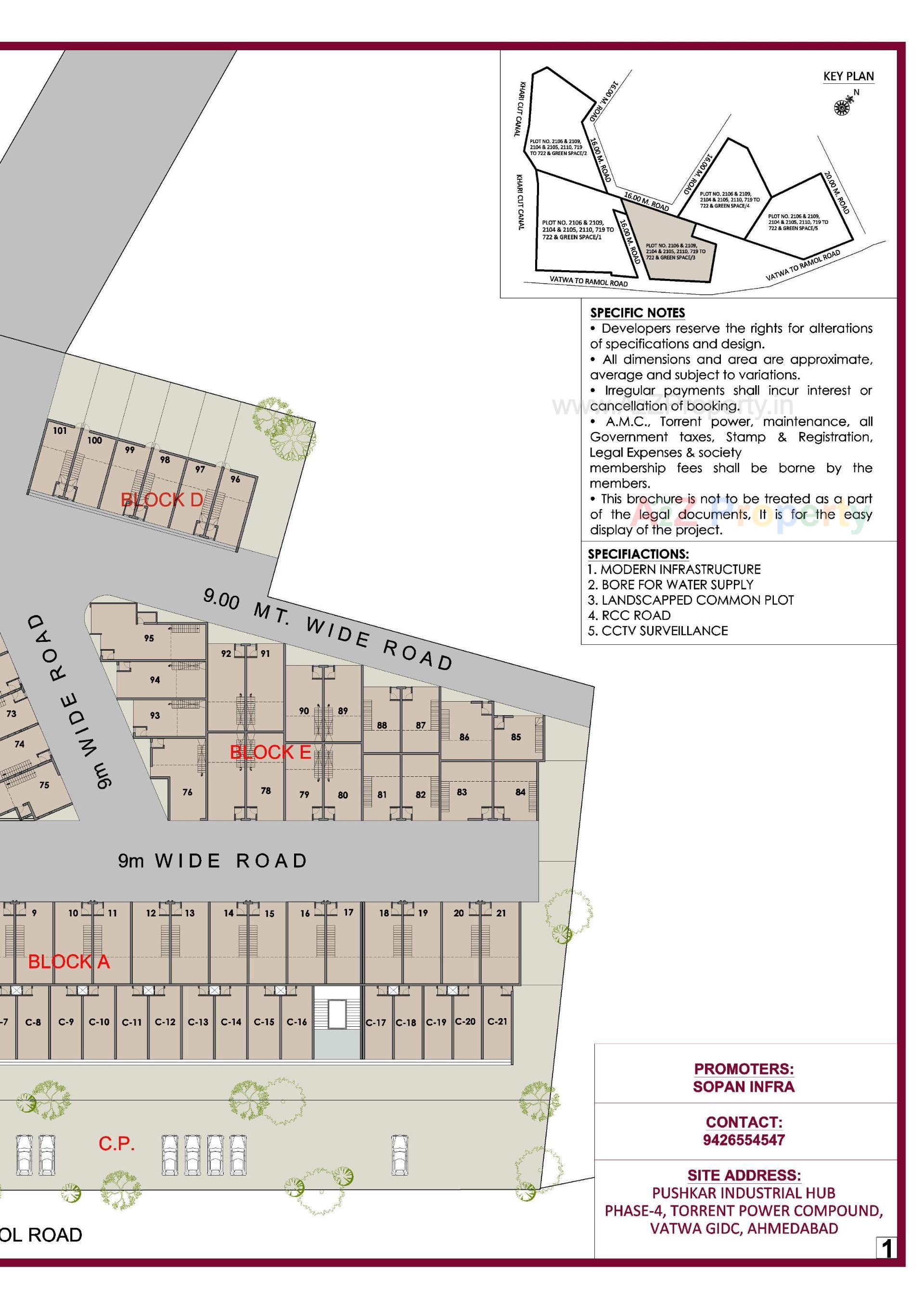 Layout of real estate project Pushkar Industrial Hub located at Ahmedabad, Ahmedabad, Gujarat