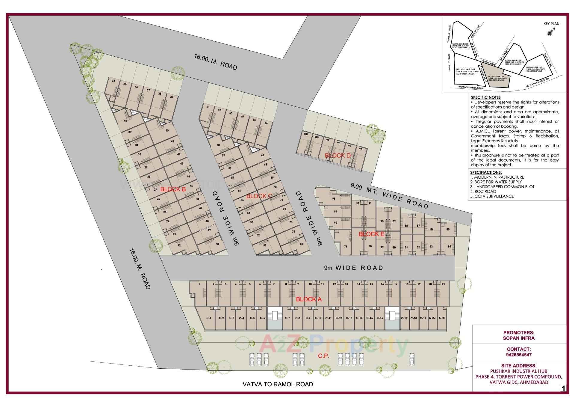 Layout of real estate project Pushkar Industrial Hub located at Ahmedabad, Ahmedabad, Gujarat