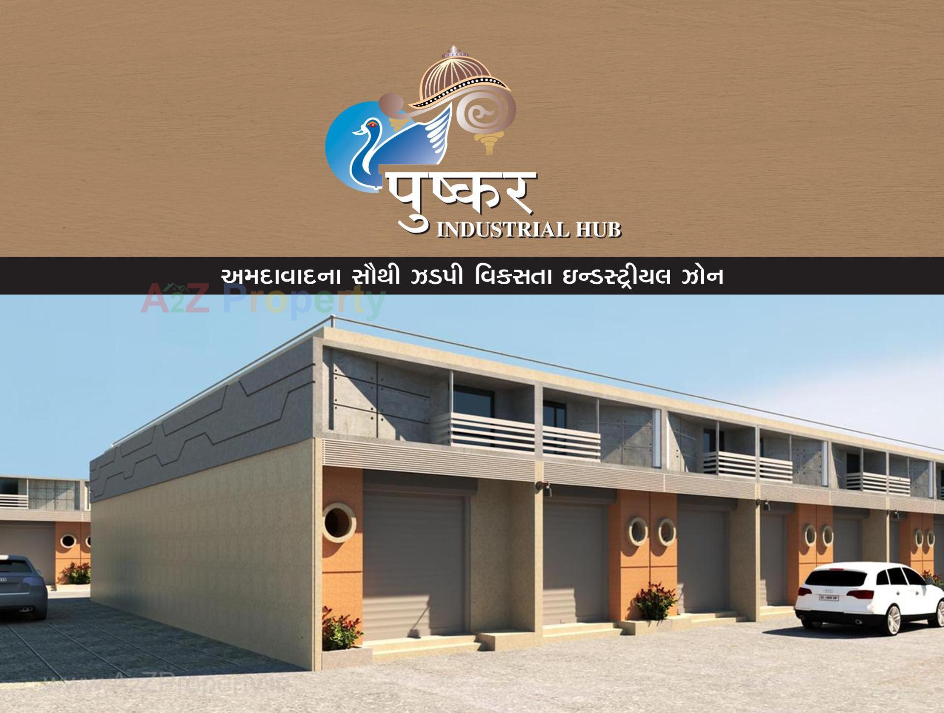 3D Elevation of real estate project Pushkar Industrial Hub located at Vatva, Ahmedabad, Gujarat