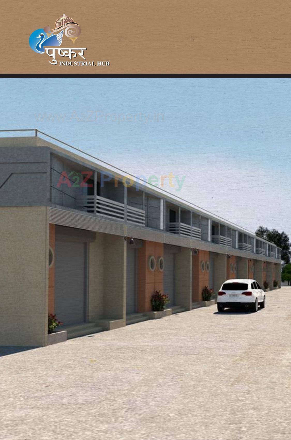 3D Elevation of real estate project Pushkar Industrial Hub located at Vatva, Ahmedabad, Gujarat