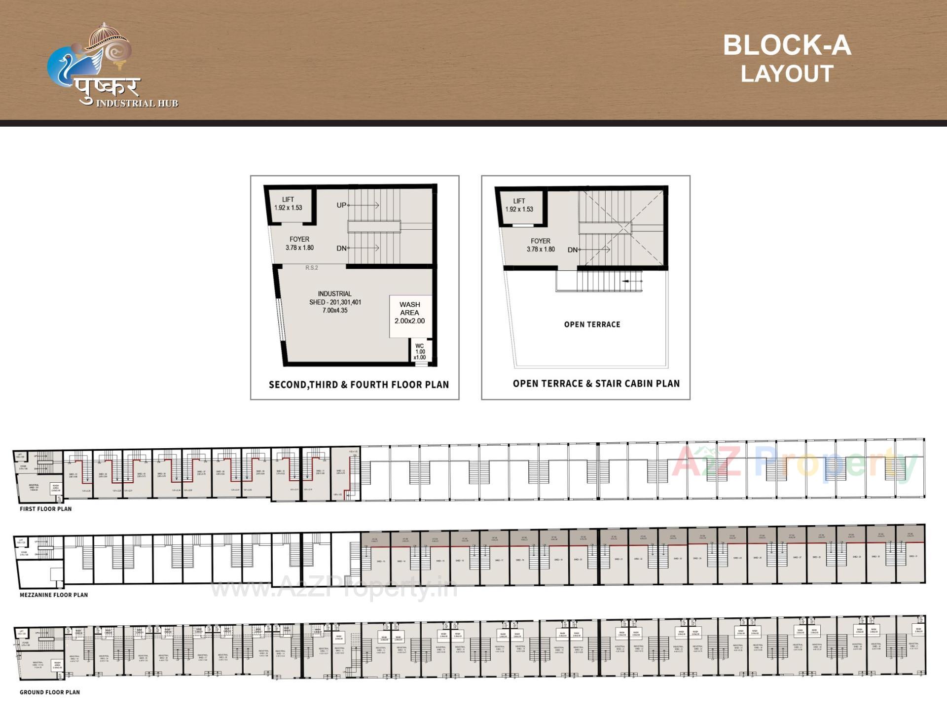 Layout of real estate project Pushkar Industrial Hub located at Vatva, Ahmedabad, Gujarat