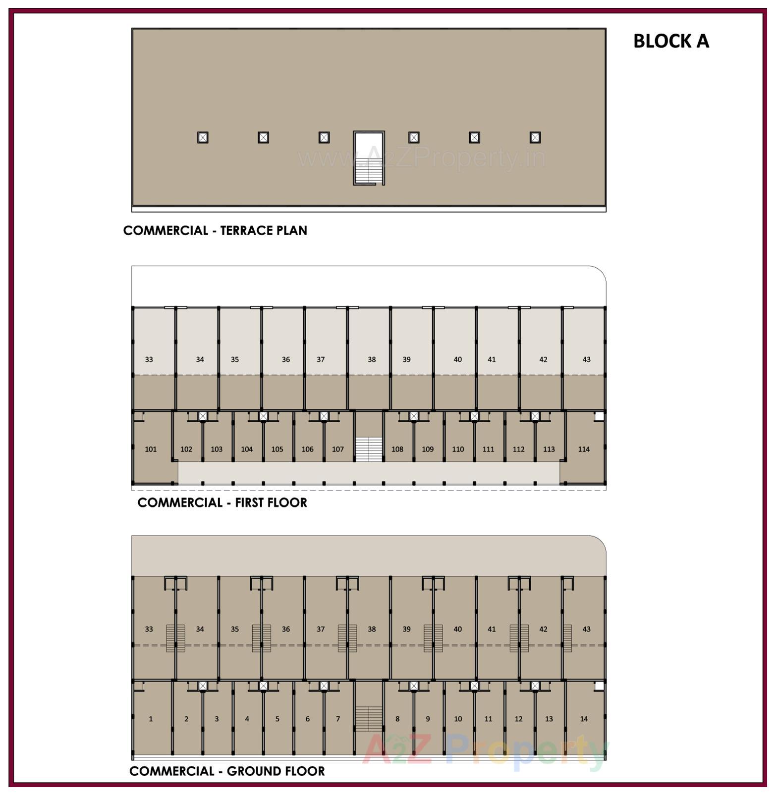 Layout of real estate project Pushkar Industrial Hub located at Ramol, Ahmedabad, Gujarat