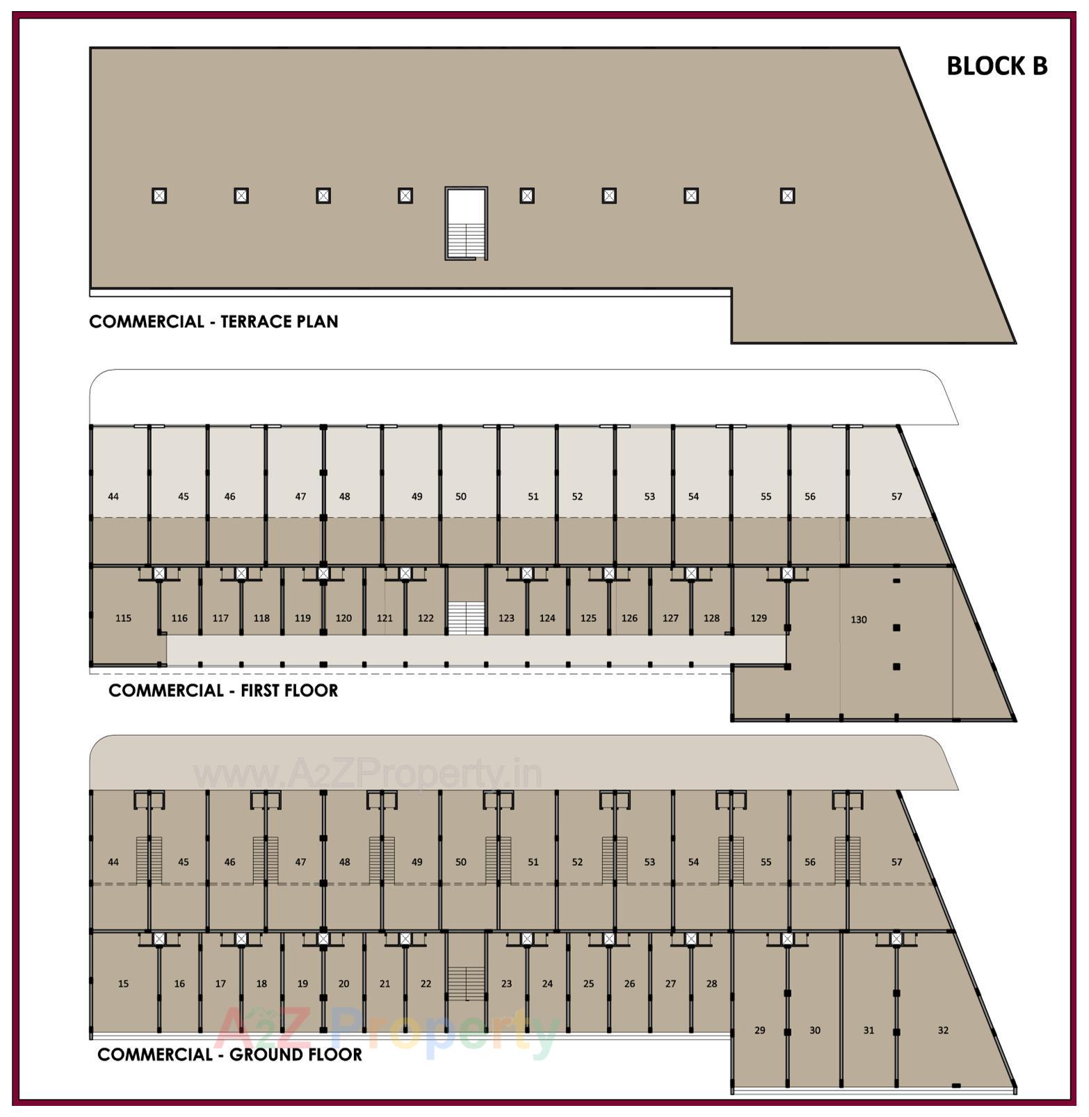 Layout of real estate project Pushkar Industrial Hub located at Ramol, Ahmedabad, Gujarat