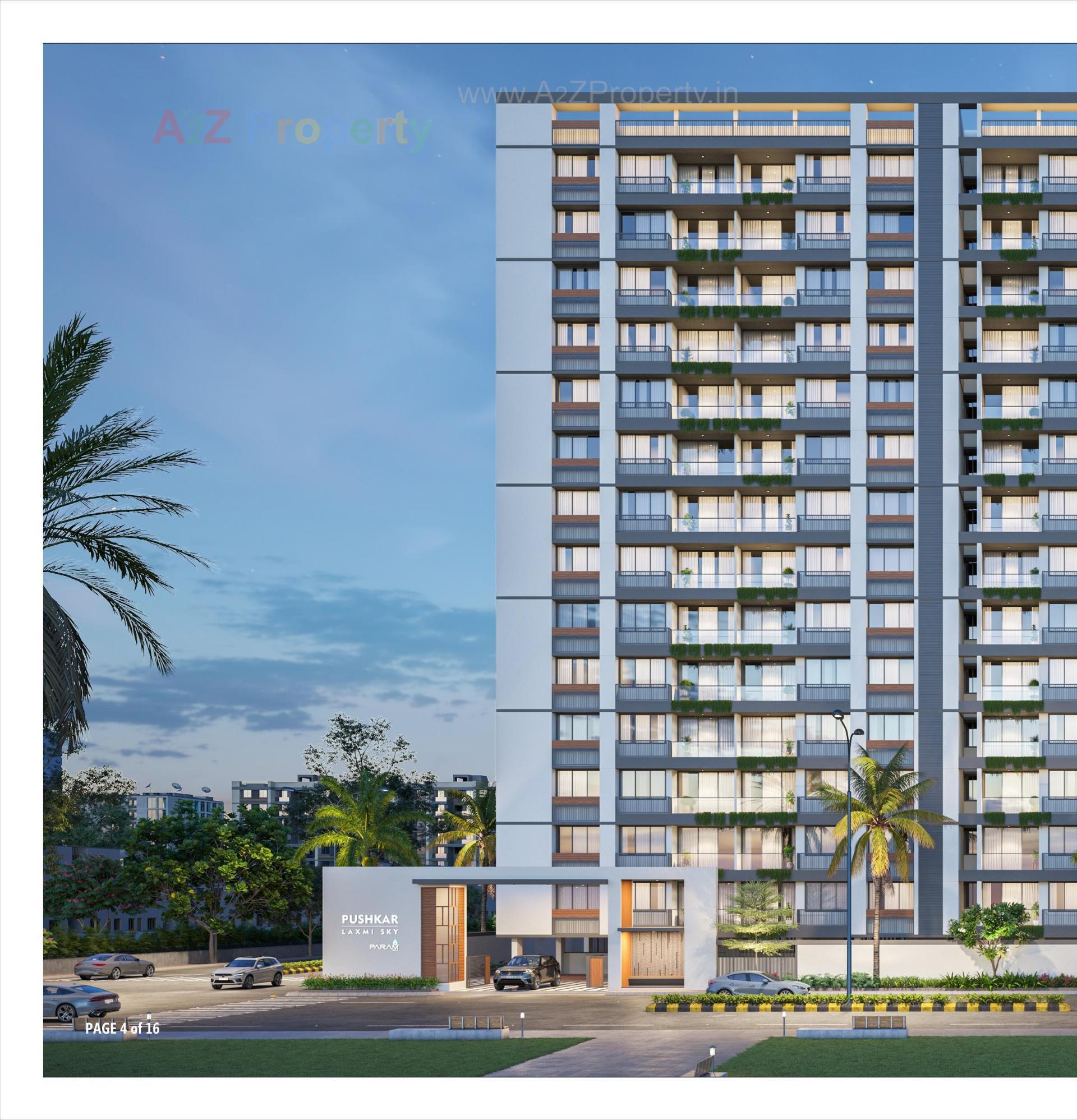 3D Elevation of real estate project Pushkar Laxmi Sky located at Vastral, Ahmedabad, Gujarat