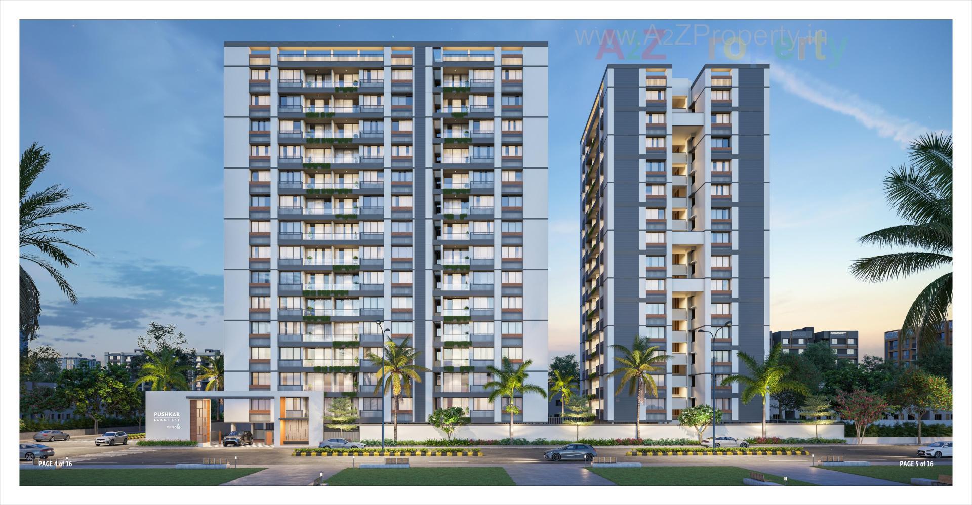 3D Elevation of real estate project Pushkar Laxmi Sky located at Vastral, Ahmedabad, Gujarat