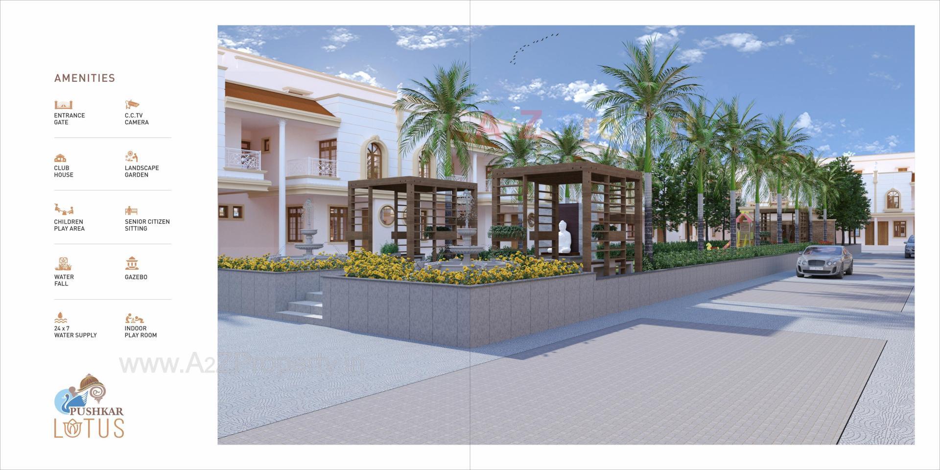 3D Elevation of real estate project Pushkar Lotus located at Singarva, Ahmedabad, Gujarat