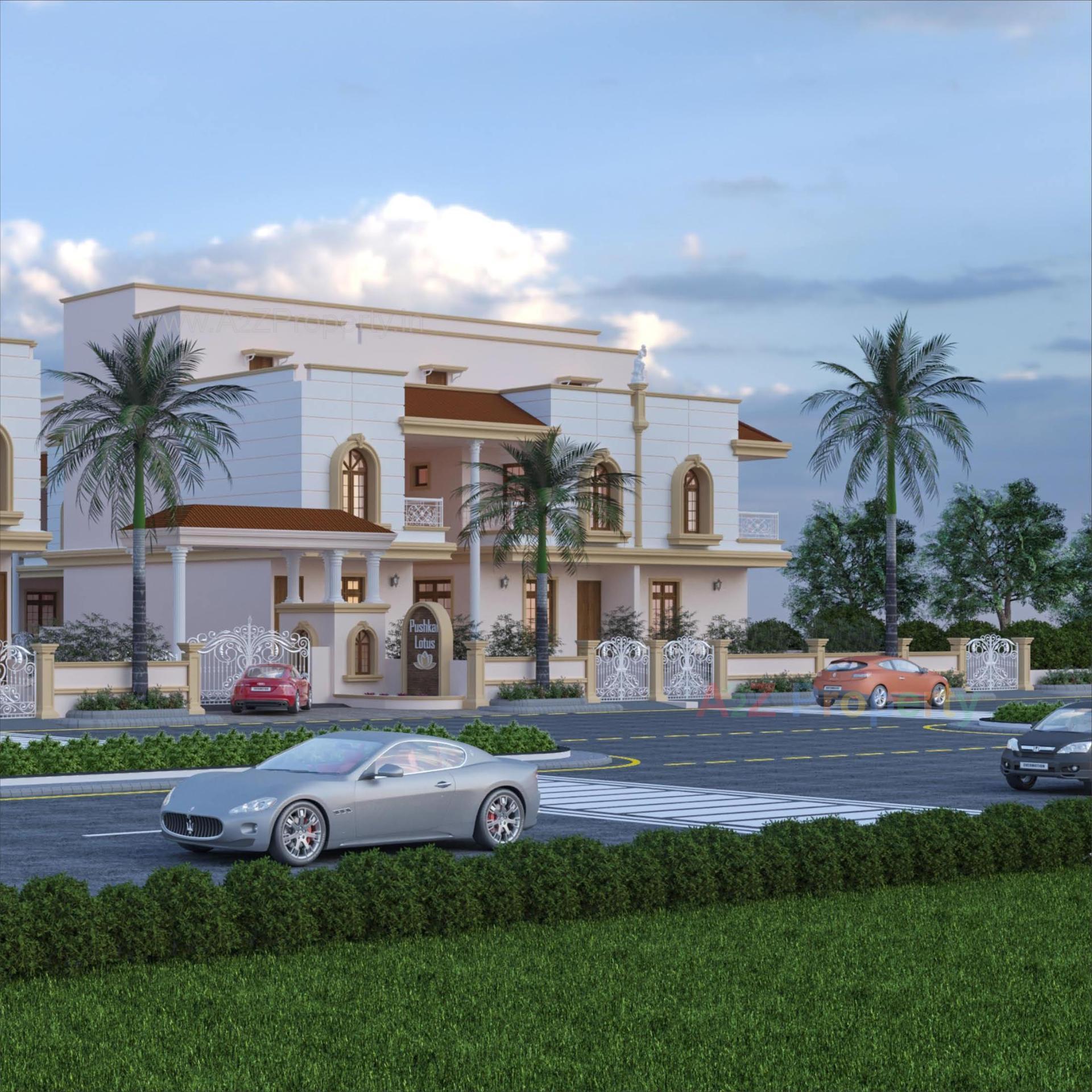 3D Elevation of real estate project Pushkar Lotus located at Singarva, Ahmedabad, Gujarat