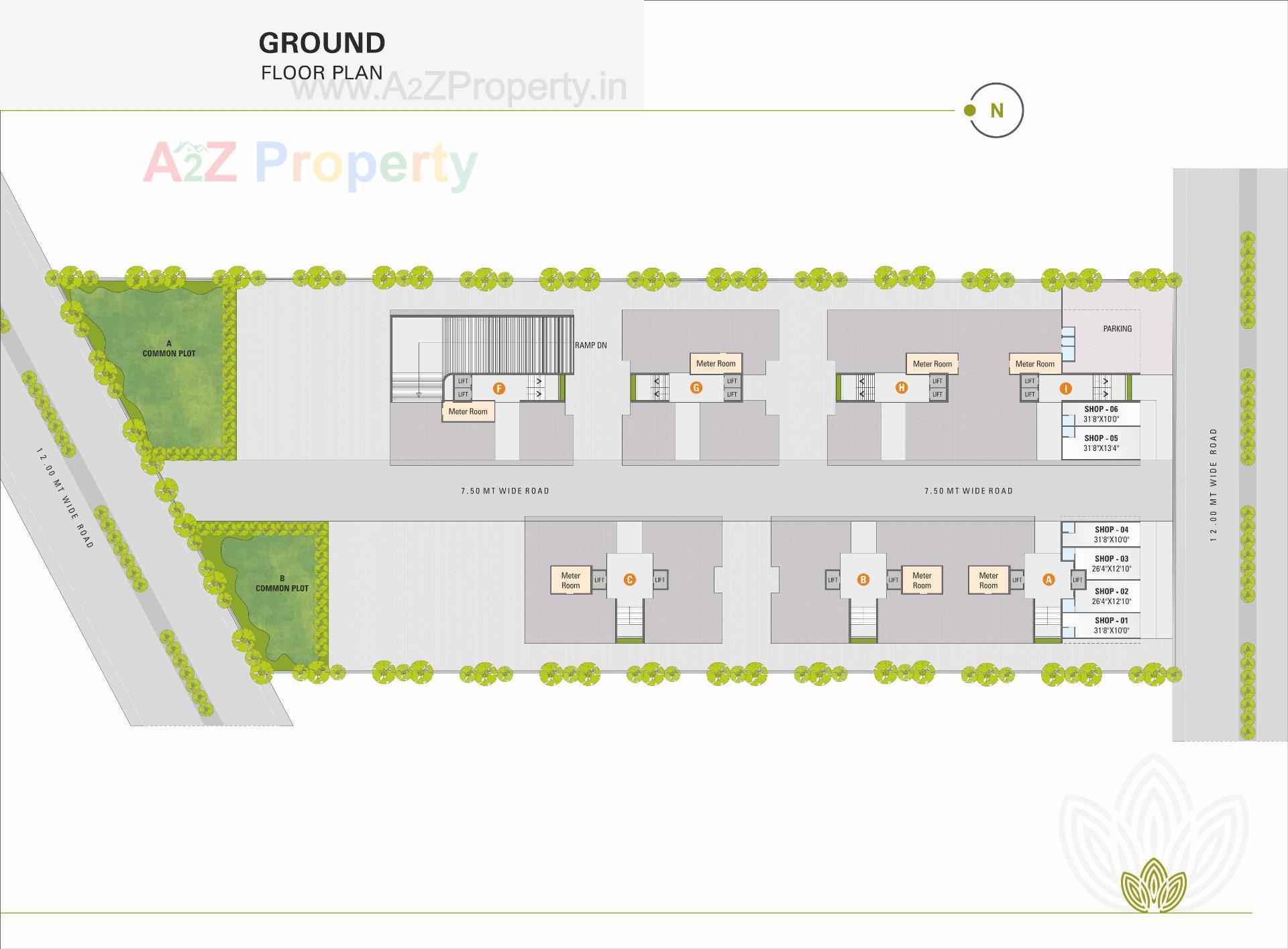 Layout of real estate project Pushkar Residency located at Hanspura, Ahmedabad, Gujarat