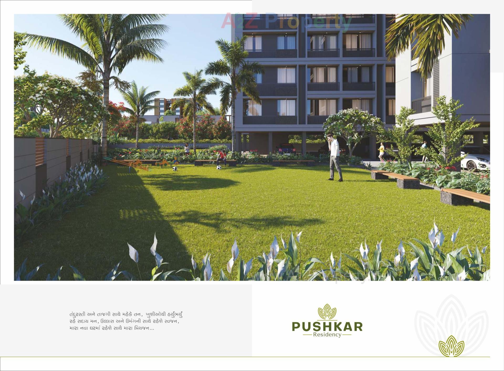 3D Elevation of real estate project Pushkar Residency located at Hanspura, Ahmedabad, Gujarat