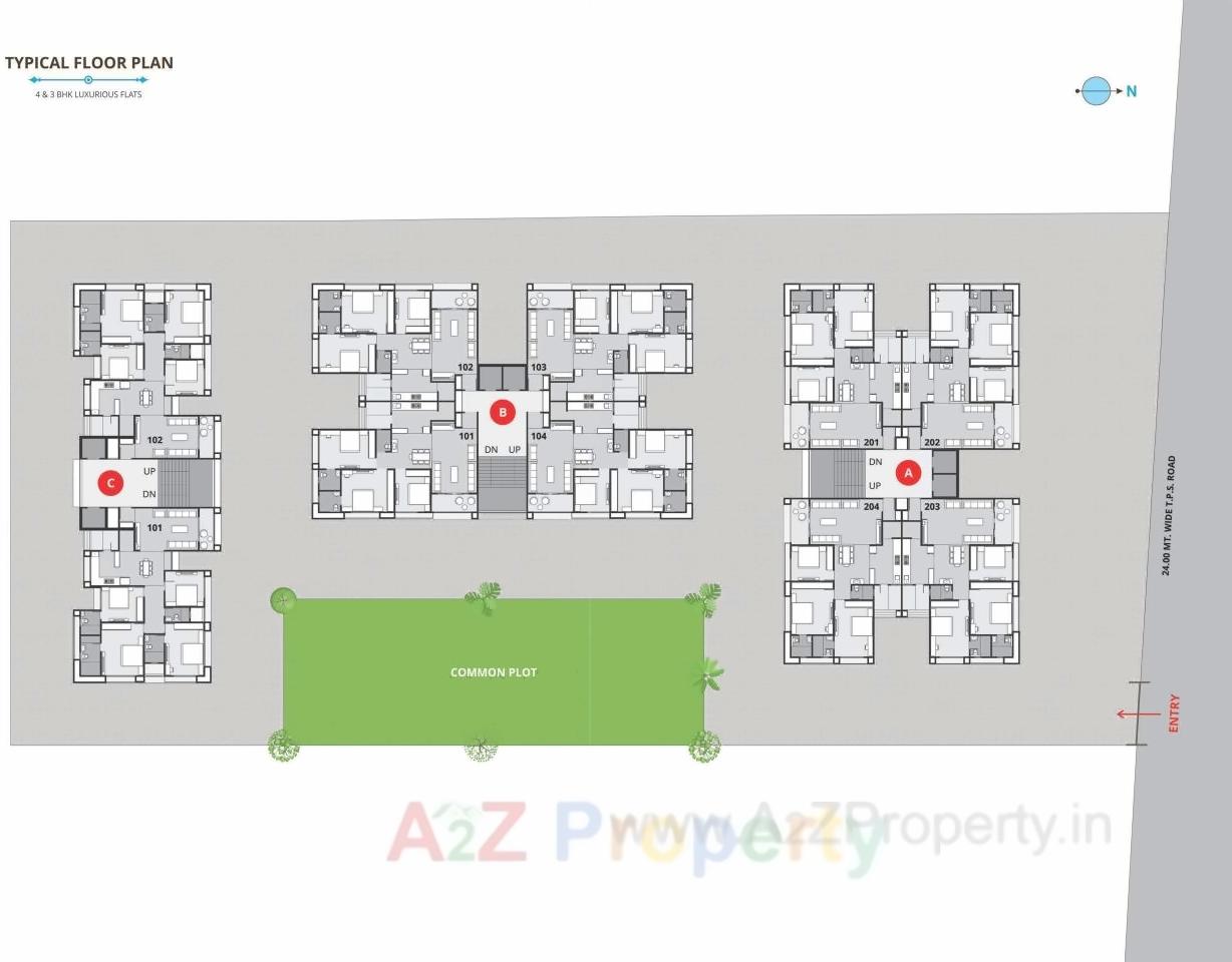 Layout of real estate project Pushkar Sky located at Vastral, Ahmedabad, Gujarat