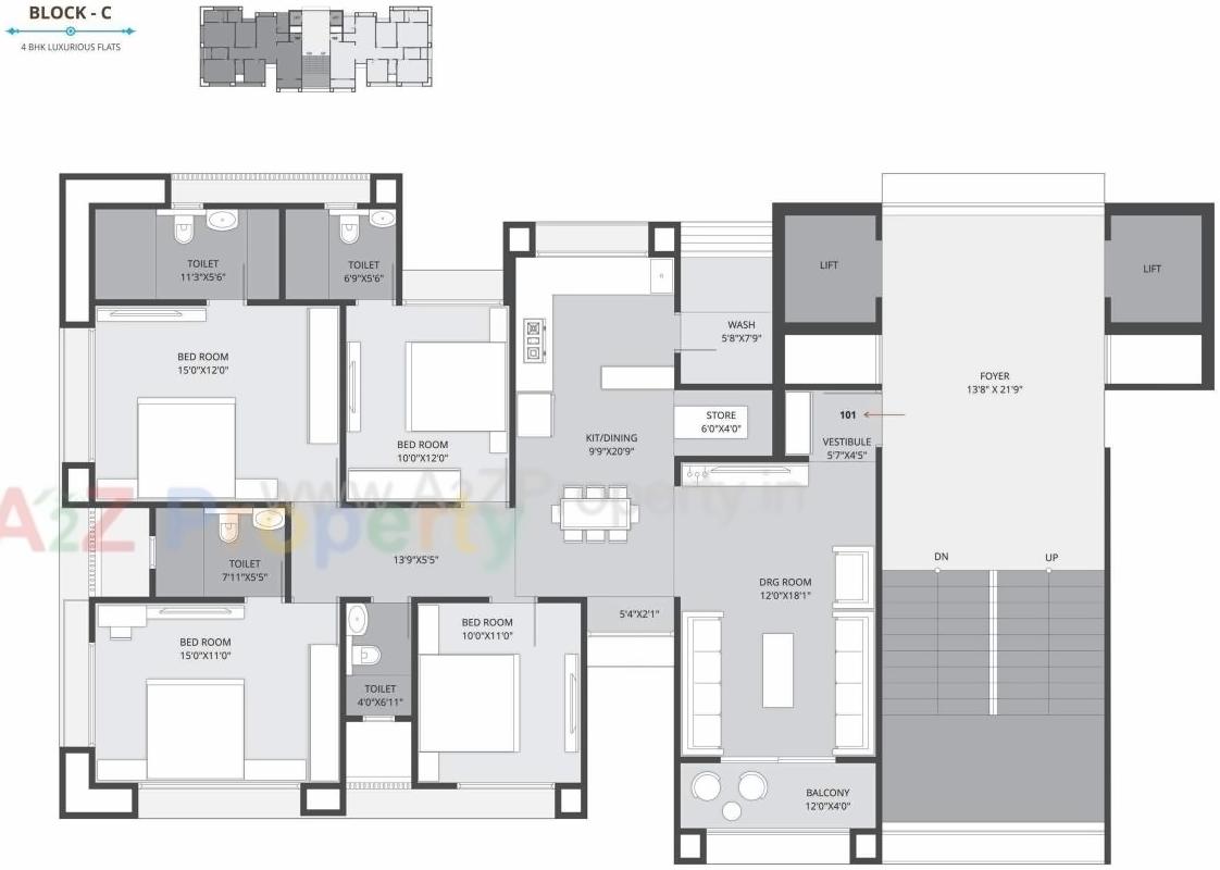 Layout of real estate project Pushkar Sky located at Vastral, Ahmedabad, Gujarat