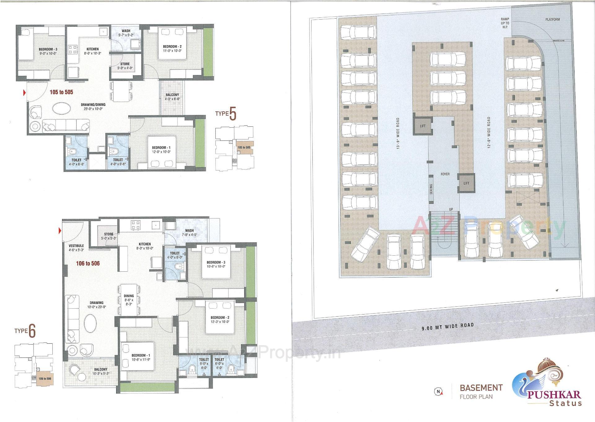 Layout of real estate project Pushkar Status located at Isanpur, Ahmedabad, Gujarat