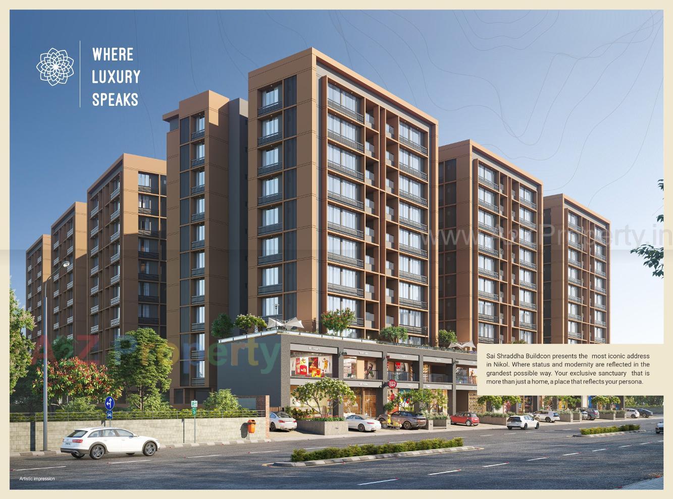 3D Elevation of real estate project Pushkar Valley located at Nikol, Ahmedabad, Gujarat