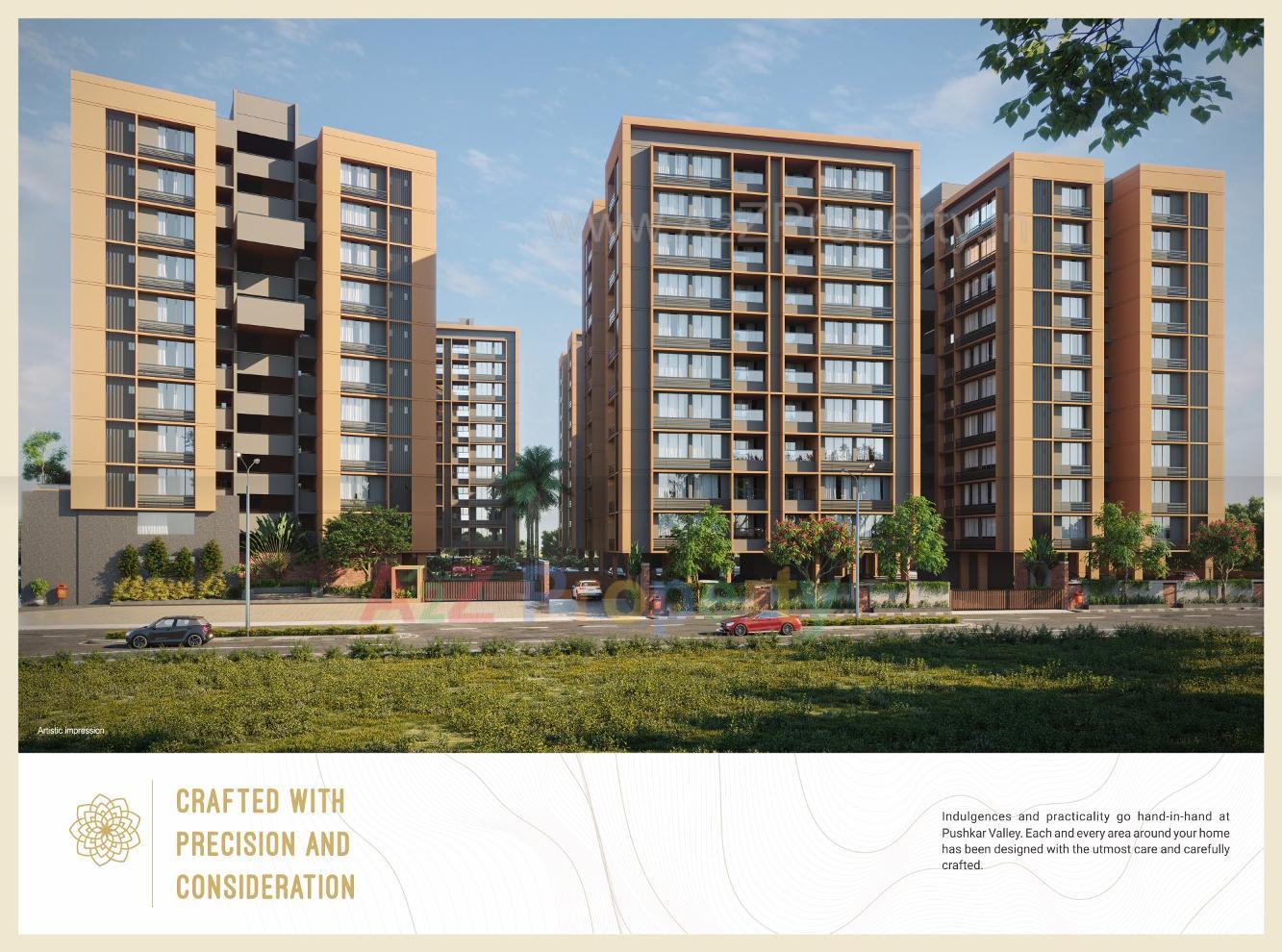 3D Elevation of real estate project Pushkar Valley located at Nikol, Ahmedabad, Gujarat