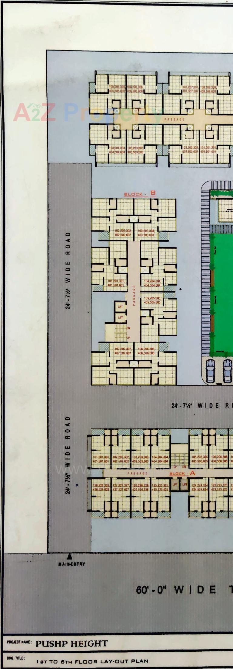 Layout of real estate project Pushp Heights located at Ramol, Ahmedabad, Gujarat