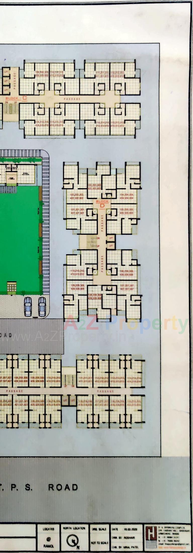 Layout of real estate project Pushp Heights located at Ramol, Ahmedabad, Gujarat