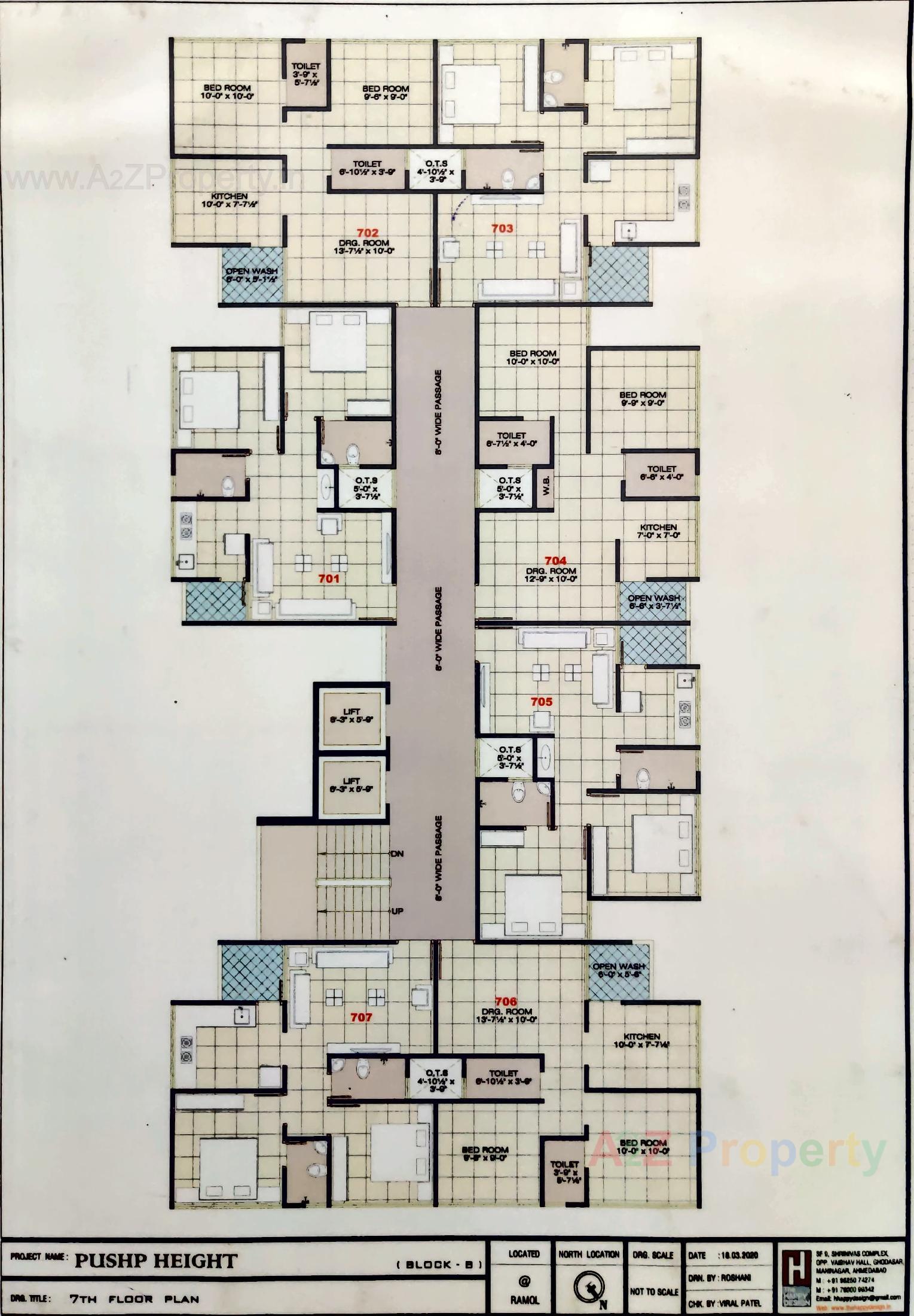 Layout of real estate project Pushp Heights located at Ramol, Ahmedabad, Gujarat