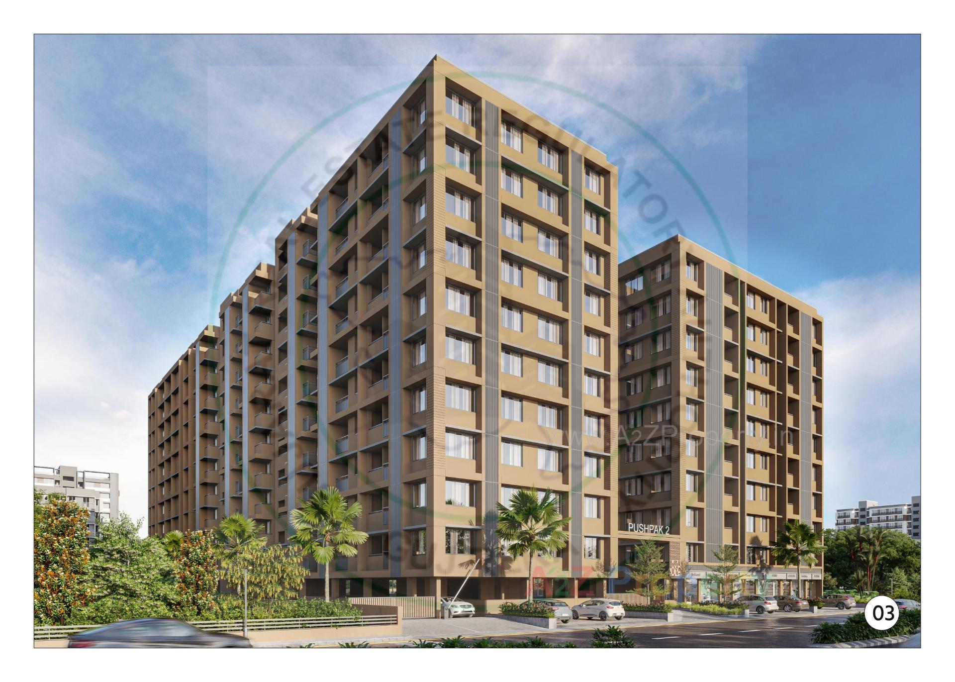 3D Elevation of real estate project Pushpak located at Odhav, Ahmedabad, Gujarat
