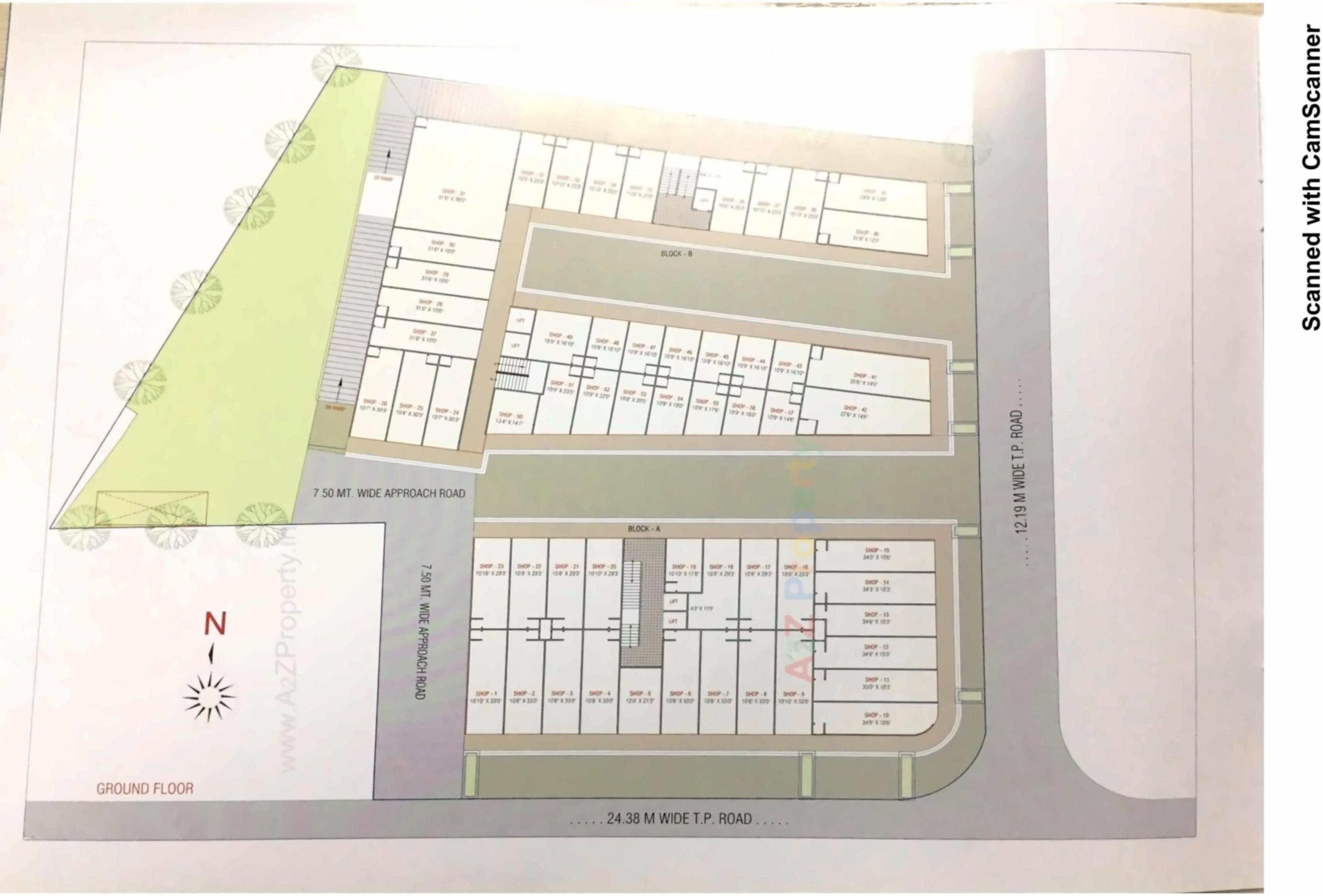 Layout of real estate project Pushpak Corner located at Naroda, Ahmedabad, Gujarat