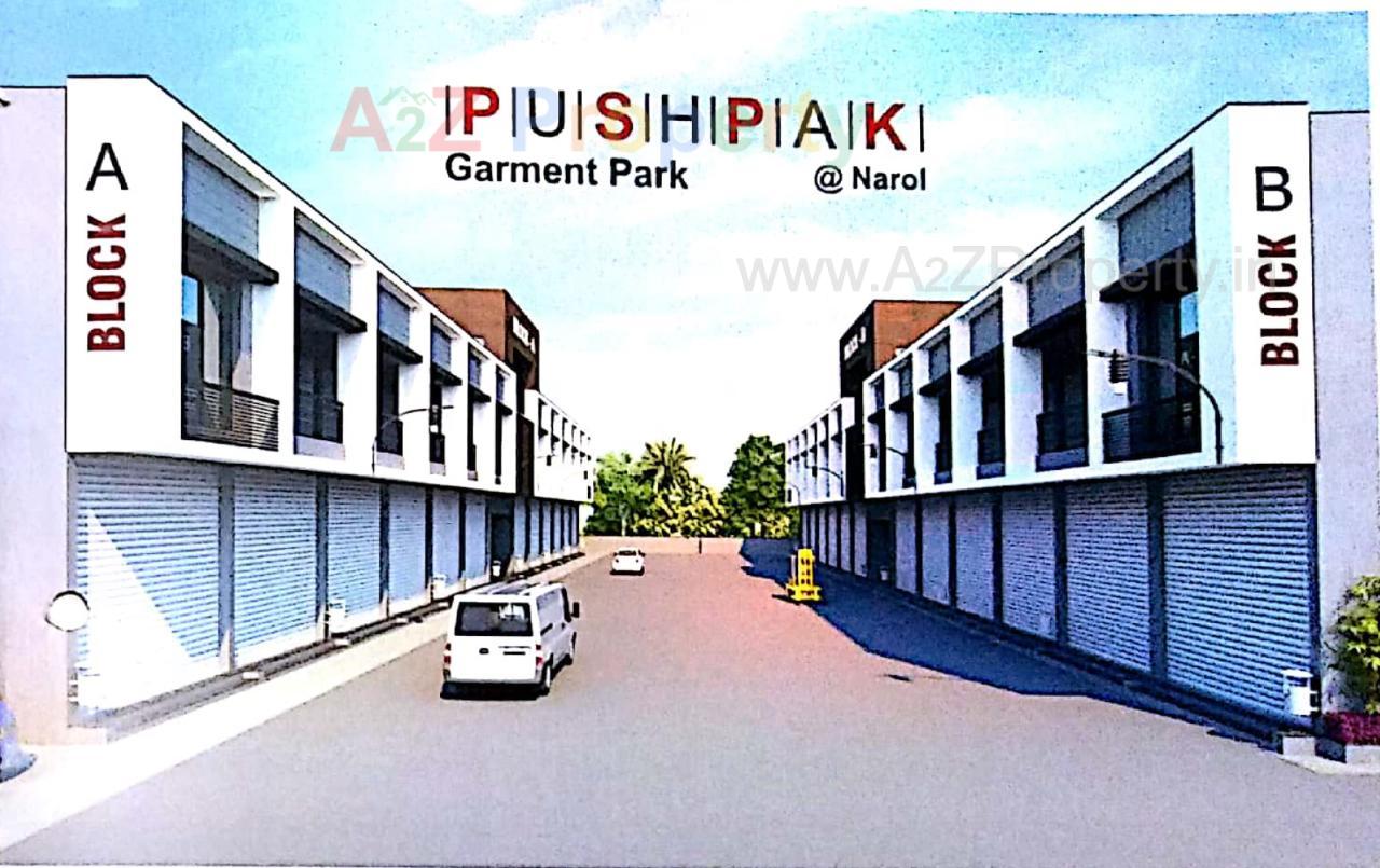 3D Elevation of real estate project Pushpak Garment Park located at Isanpur, Ahmedabad, Gujarat