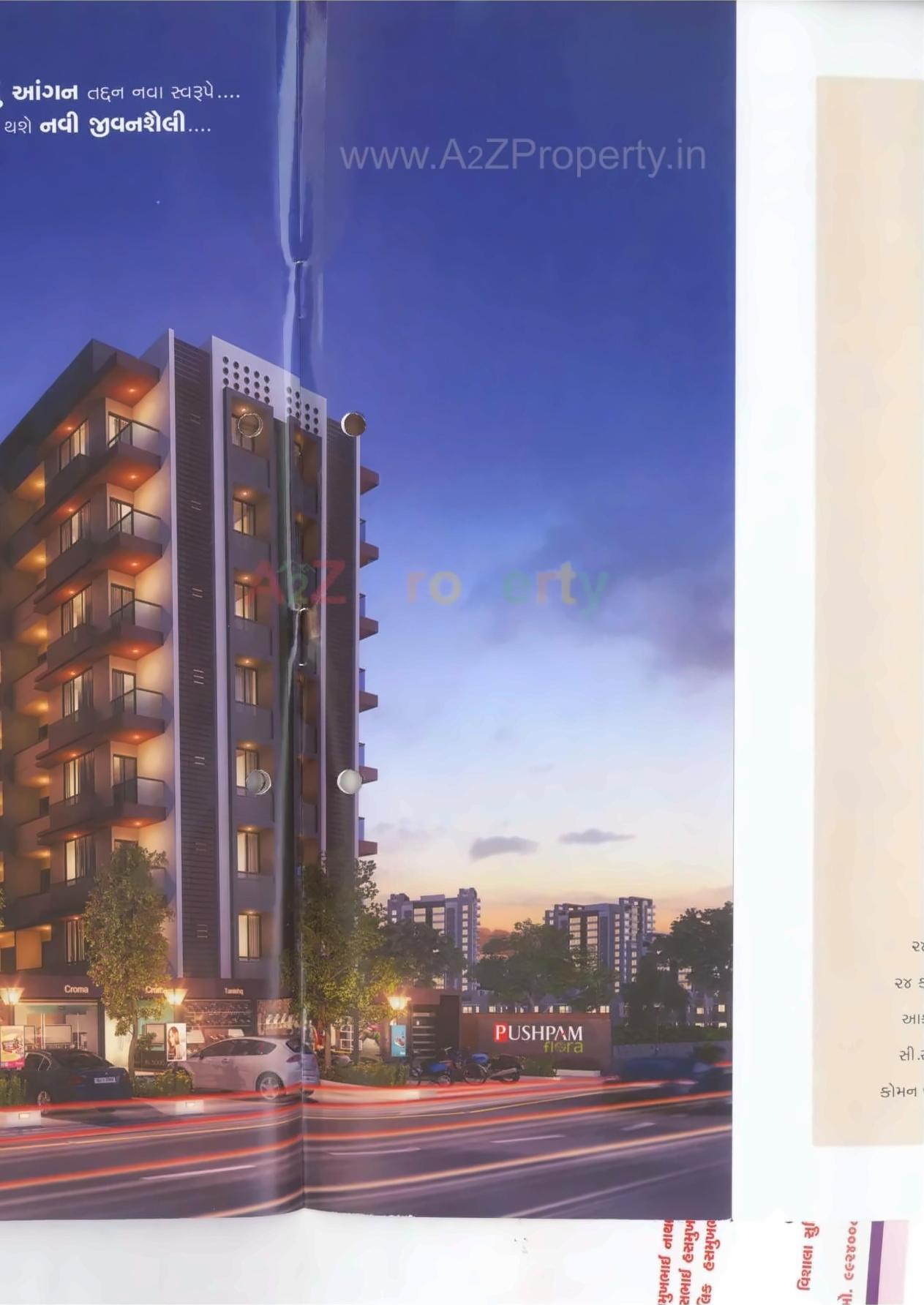 3D Elevation of real estate project Pushpam Flora located at Chiloda, Ahmedabad, Gujarat