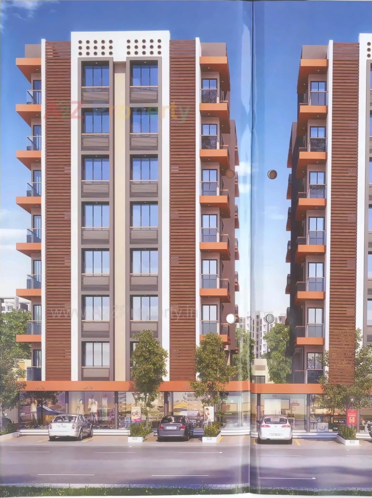 3D Elevation of real estate project Pushpam Flora located at Chiloda, Ahmedabad, Gujarat