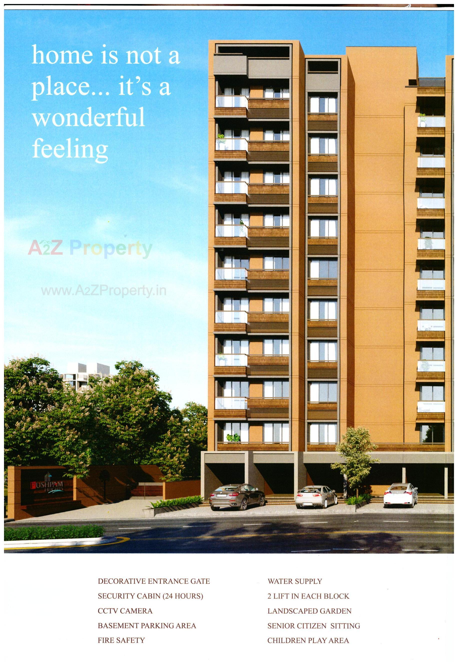 3D Elevation of real estate project Pushpam Heights located at Hanspura, Ahmedabad, Gujarat