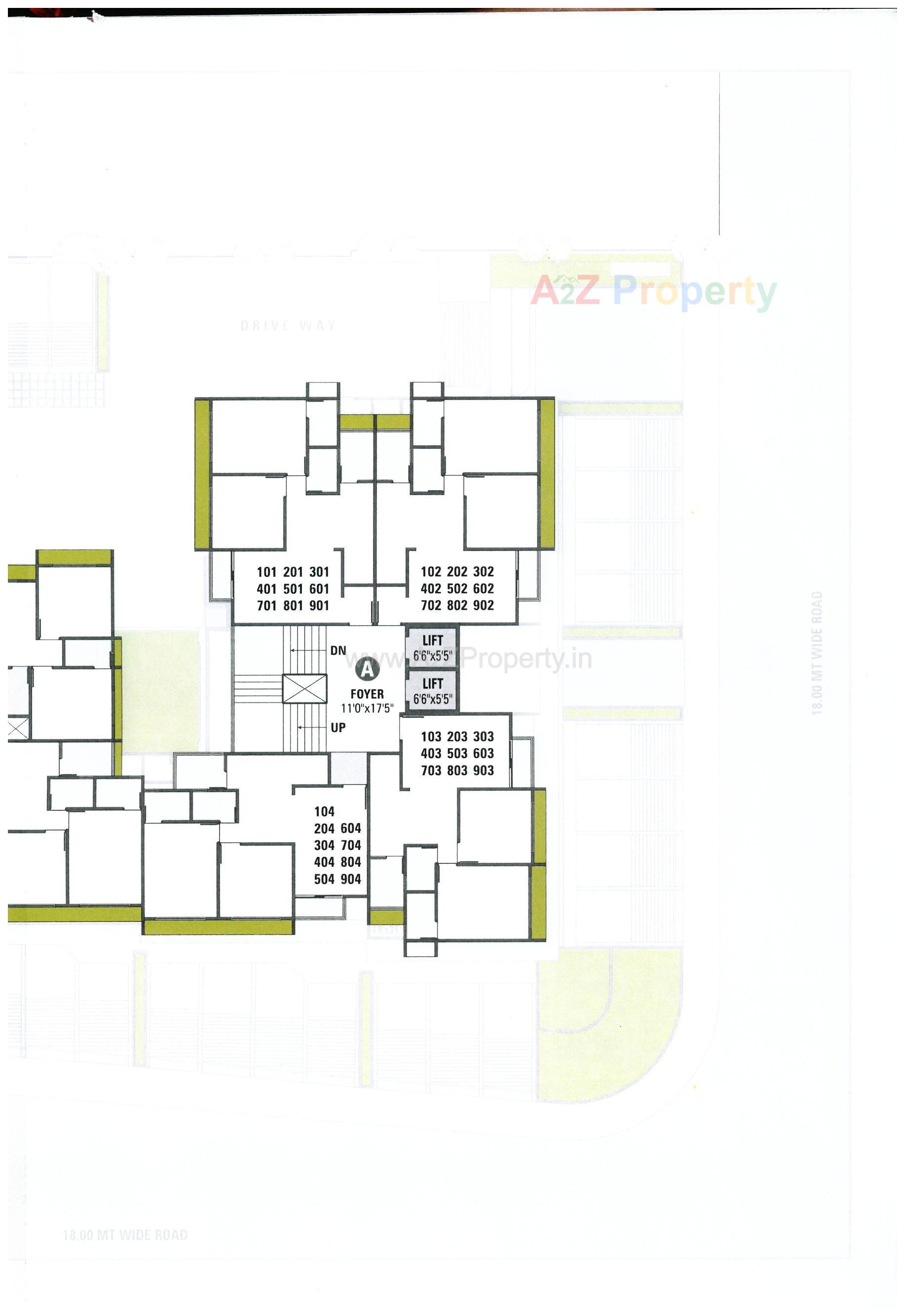 Layout of real estate project Pushpam Heights located at Hanspura, Ahmedabad, Gujarat